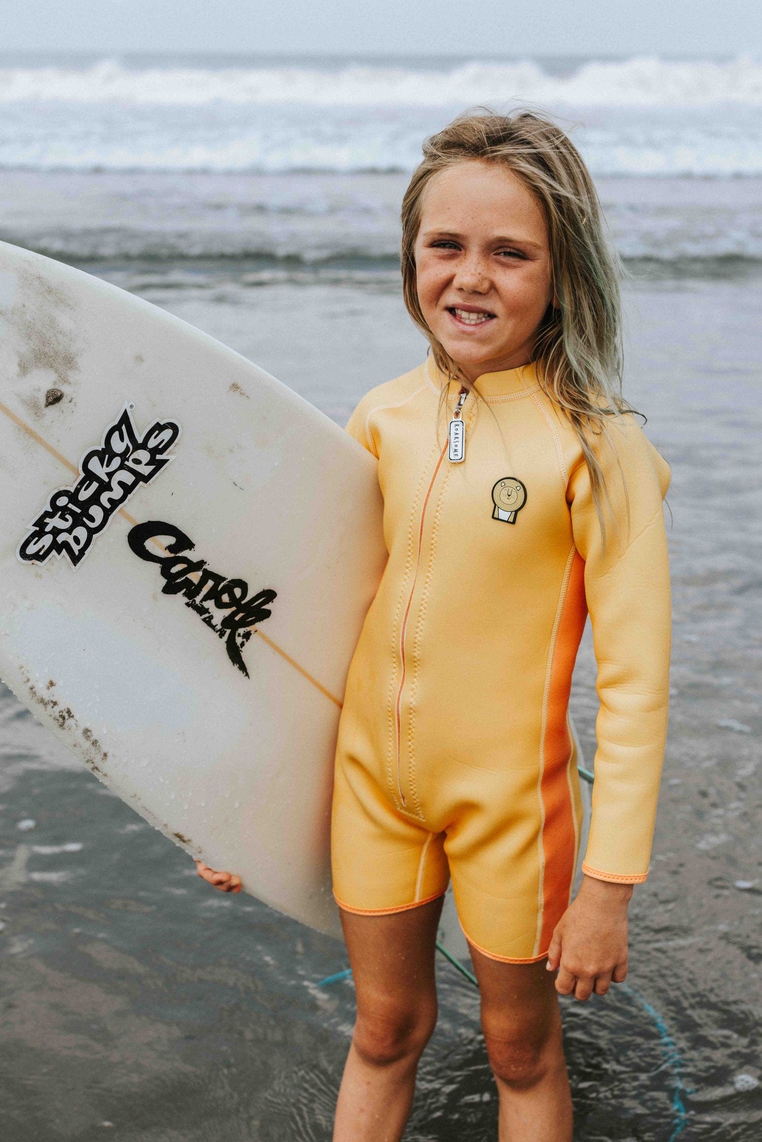 Roarsome Kids Cub The Lion Wet Suit In Yellow