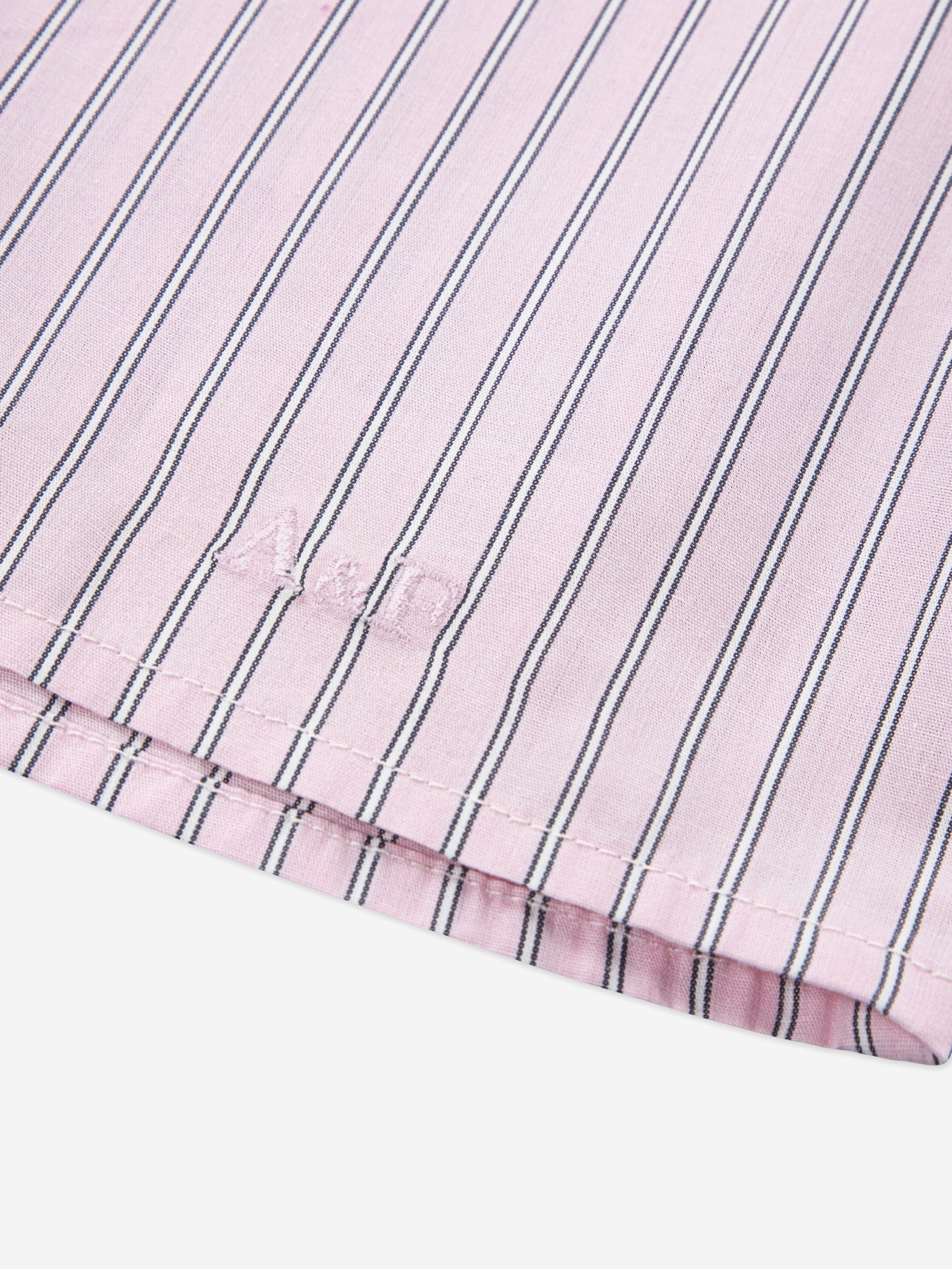 Abercrombie & Fitch Girls Button Front Boxy Shirt in Pink