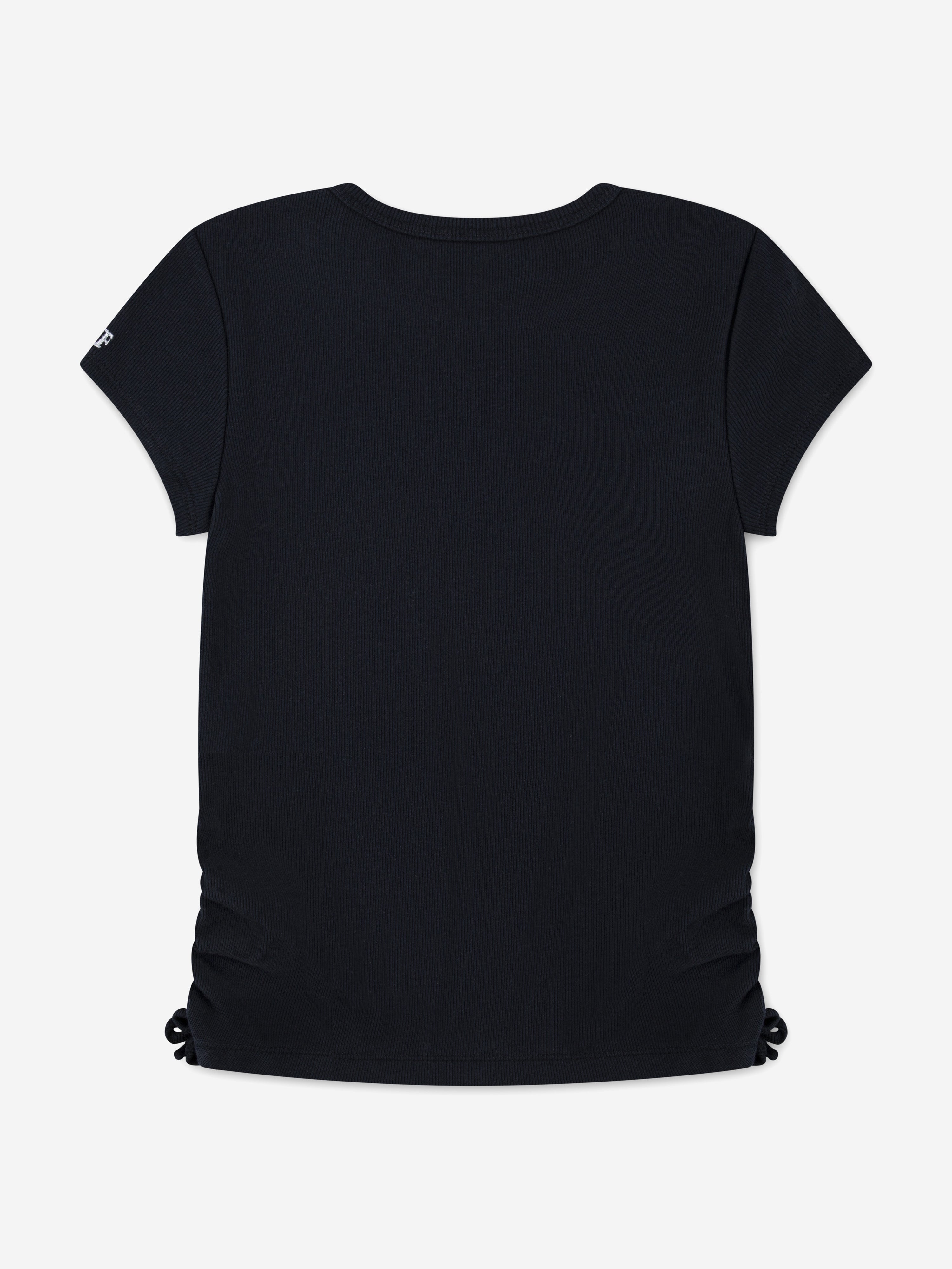 Abercrombie & Fitch Girls Ruched Side Bow T-Shirt in Black
