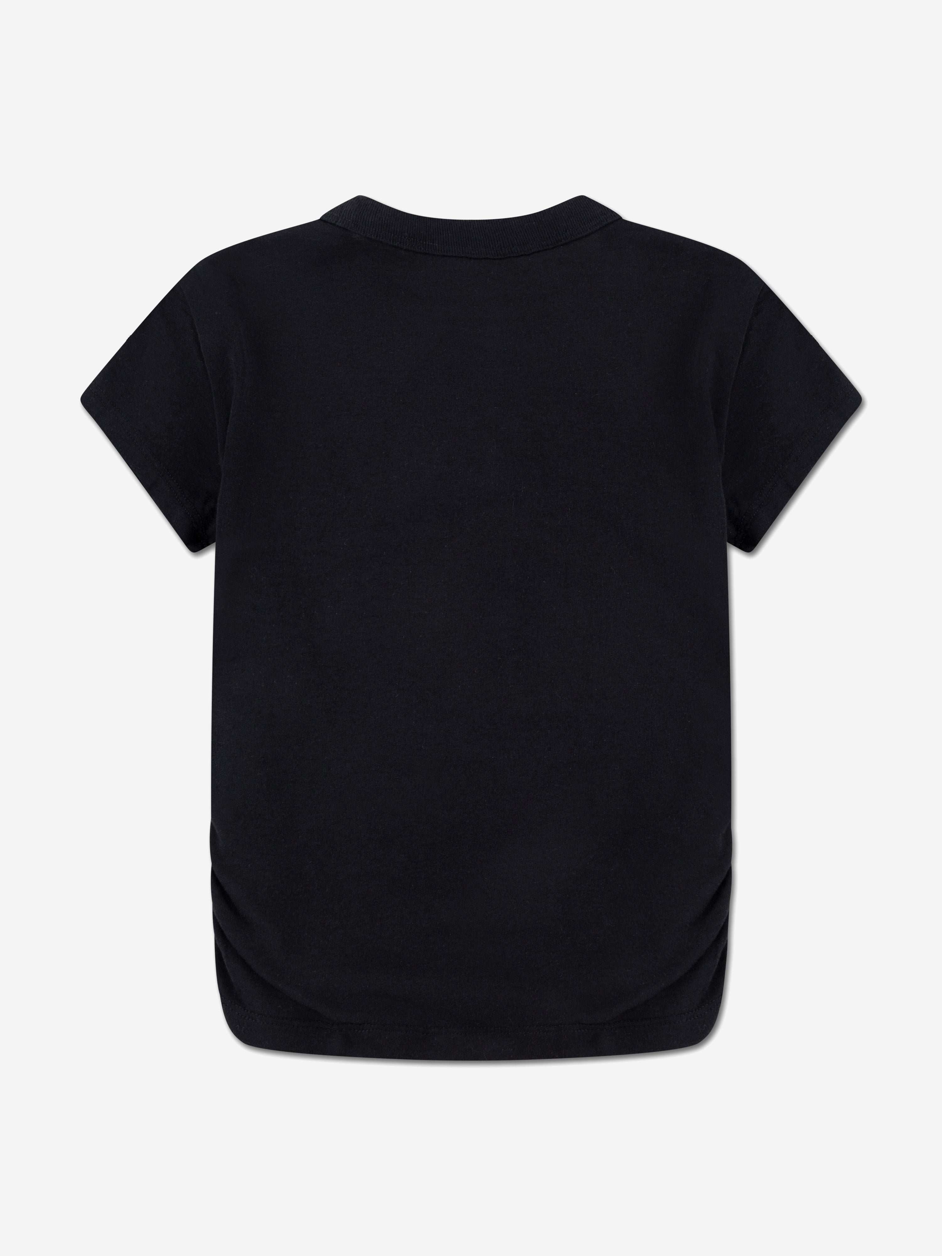 Abercrombie & Fitch Girls Pearl Bow Ruched T-Shirt in Black