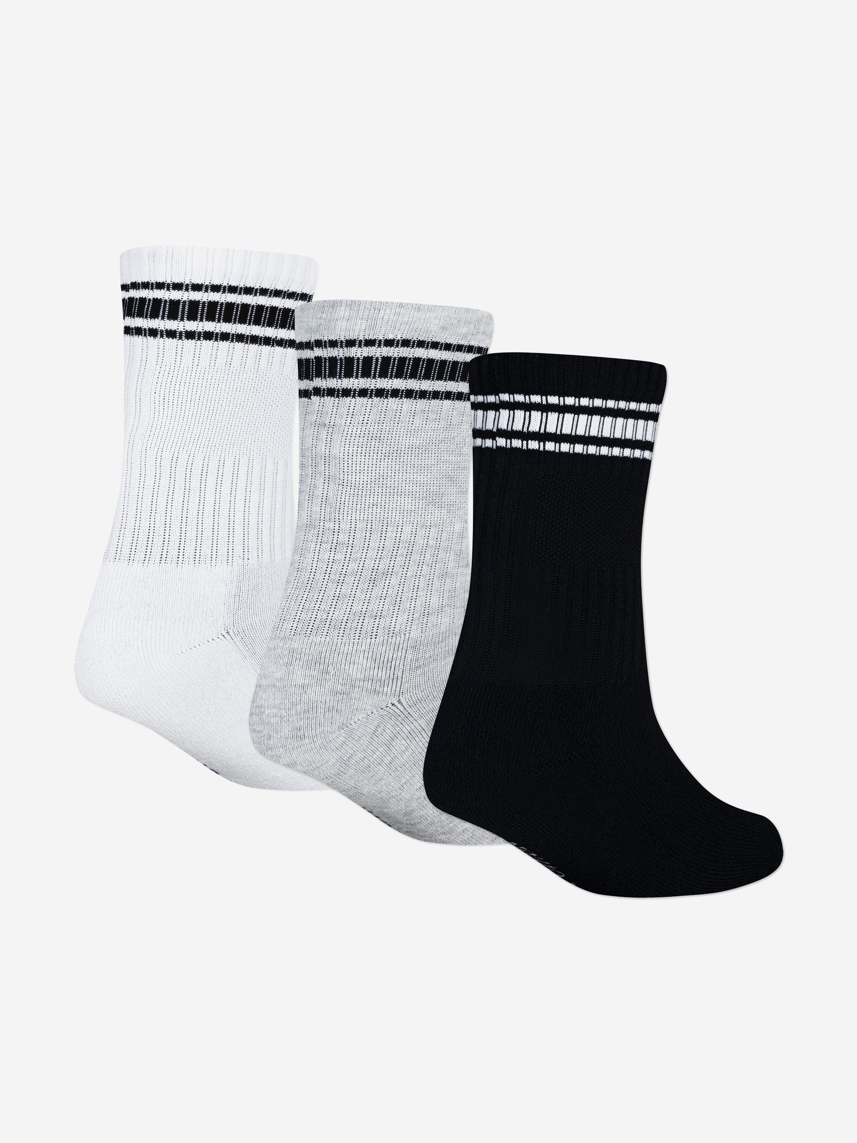 Abercrombie & Fitch Boys Varsity 3 Pack Crew Socks Set in White