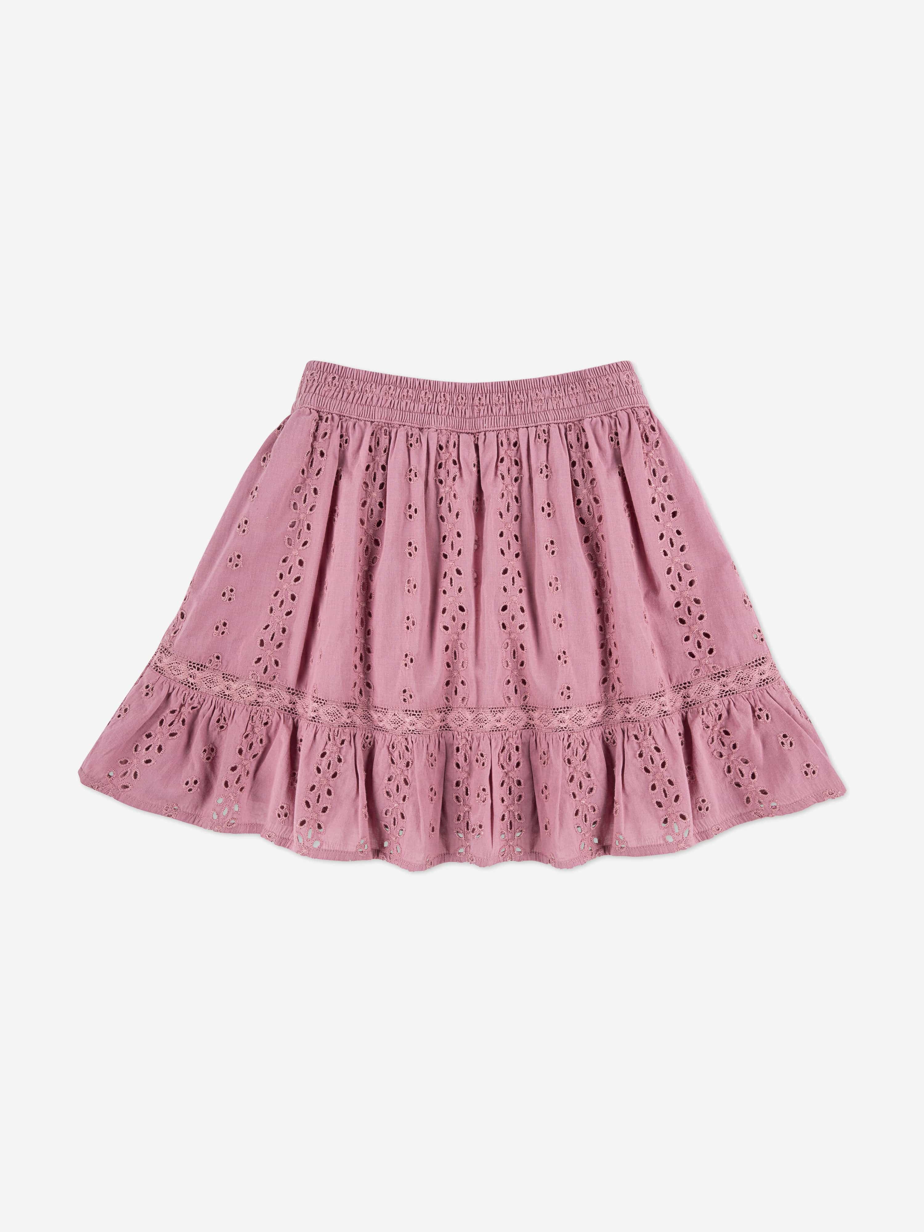 Abercrombie & Fitch Girls Eyelet Mini Skort in Pink