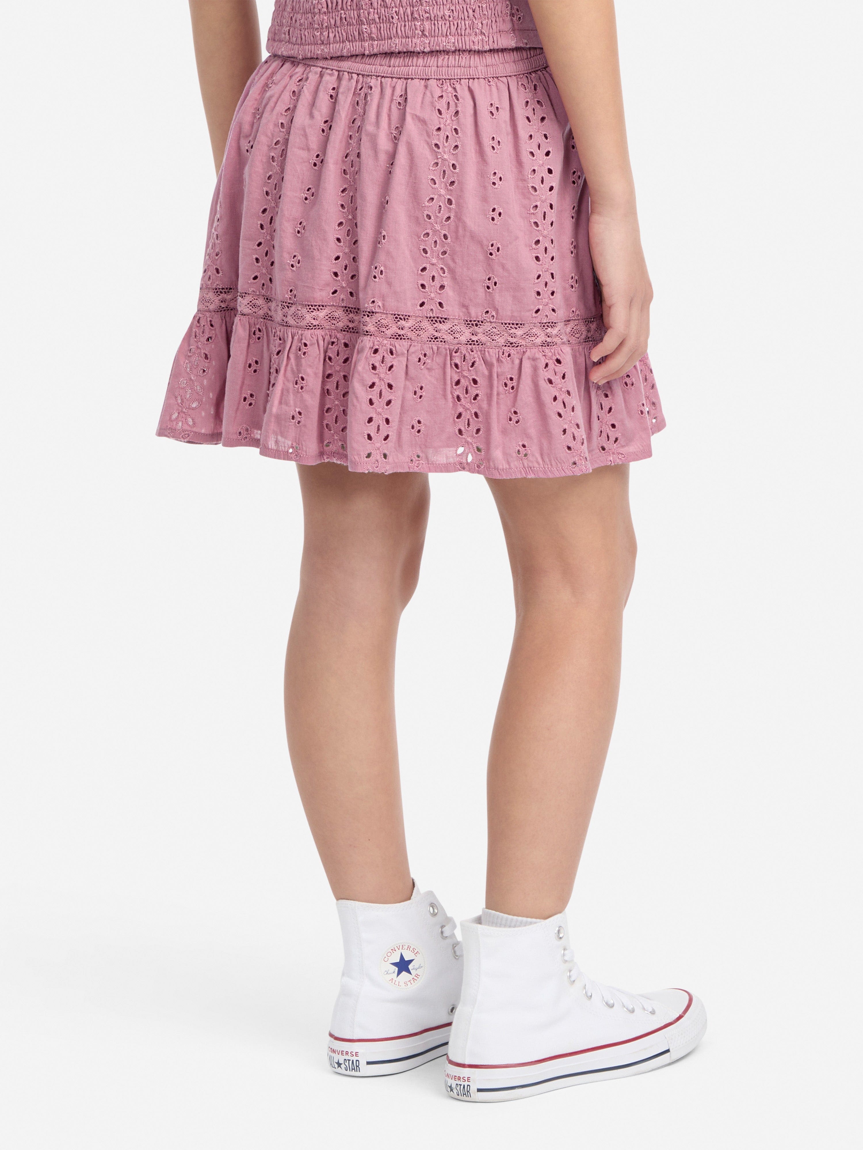 Abercrombie & Fitch Girls Eyelet Mini Skort in Pink