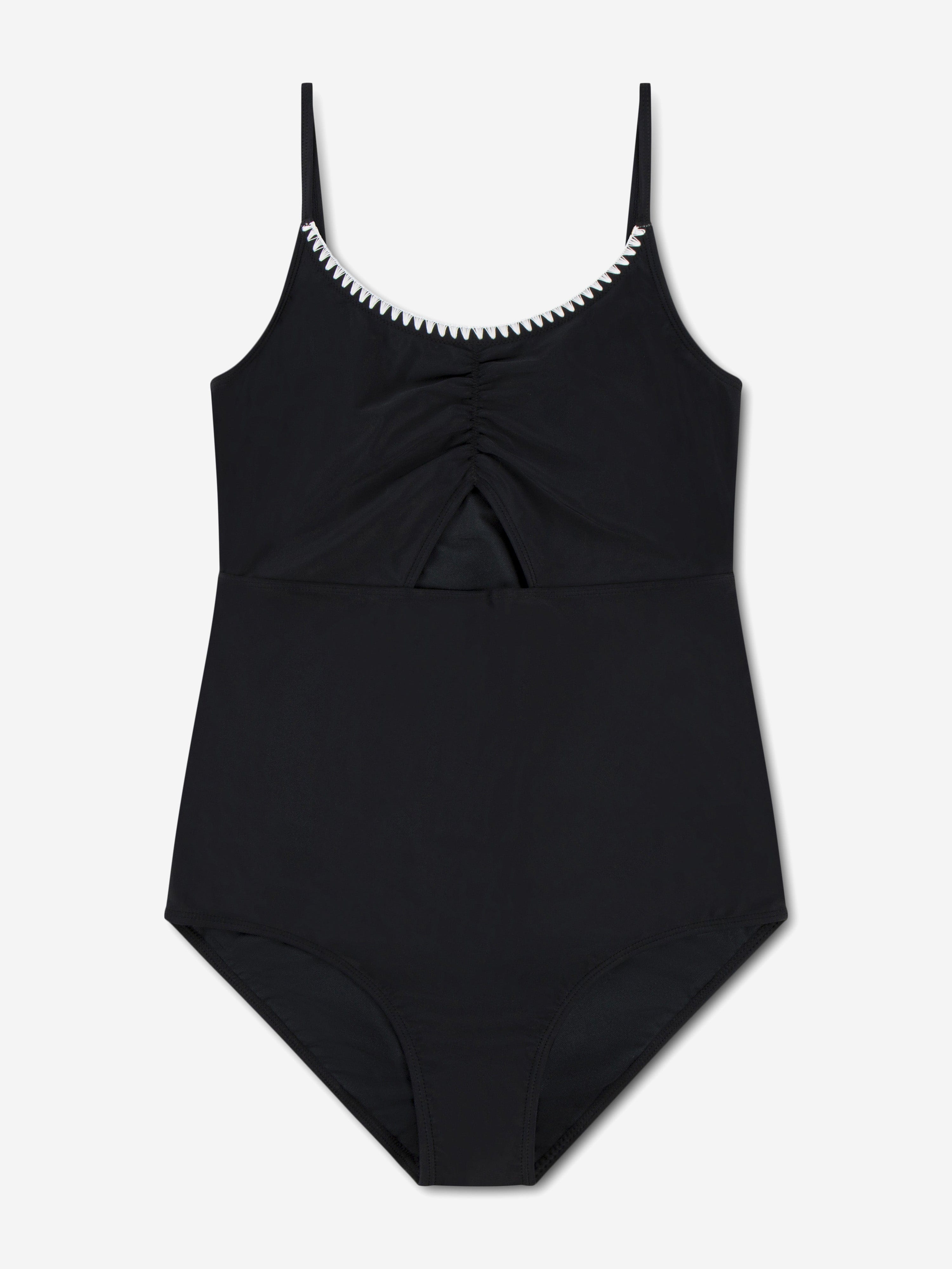 Abercrombie & Fitch Girls Cinched Cutout Swimsuit in Black