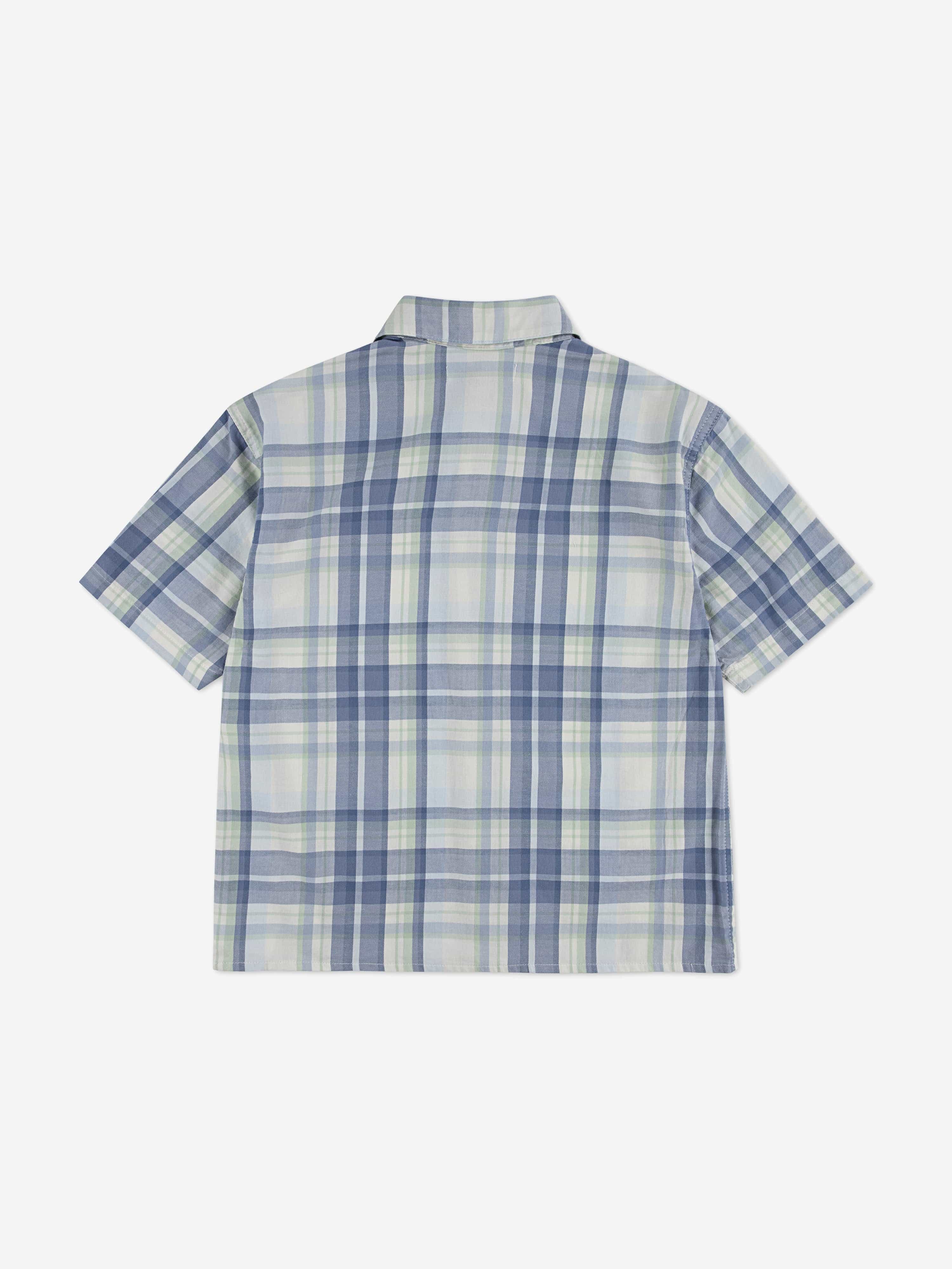 Abercrombie & Fitch Boys Boxy Woven Shirt in Blue