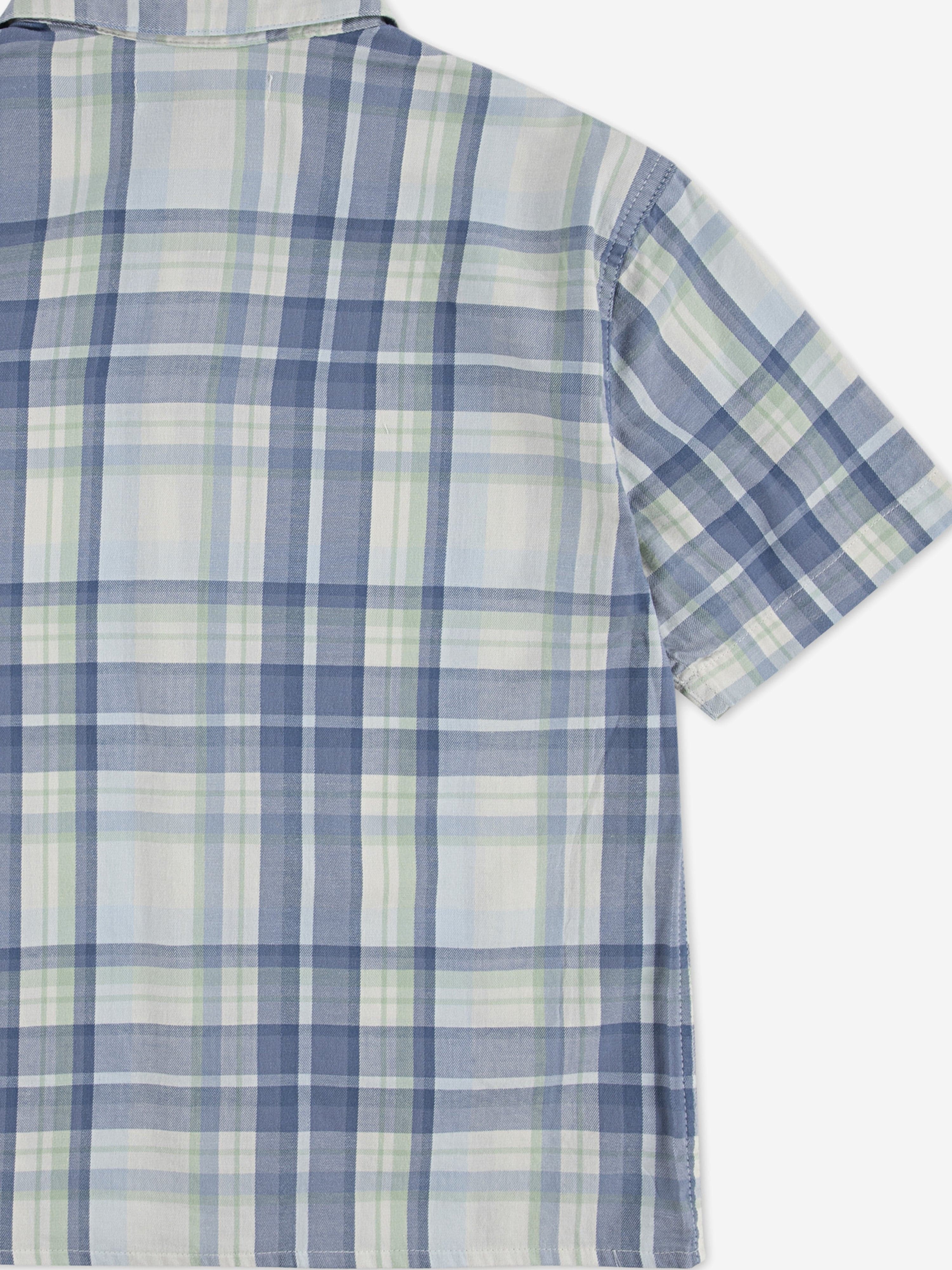 Abercrombie & Fitch Boys Boxy Woven Shirt in Blue