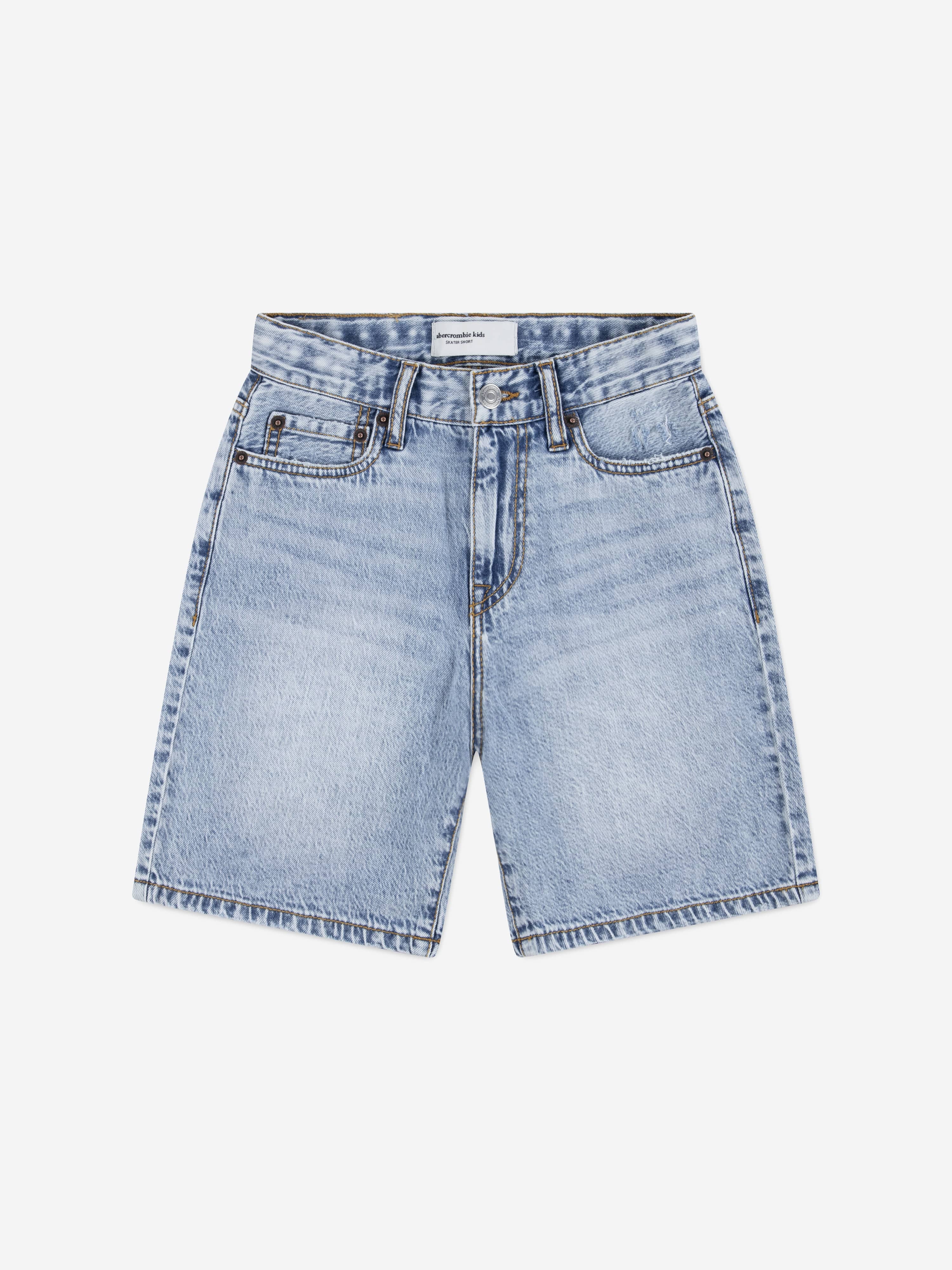 Abercrombie & Fitch Boys Long Denim Shorts in Blue