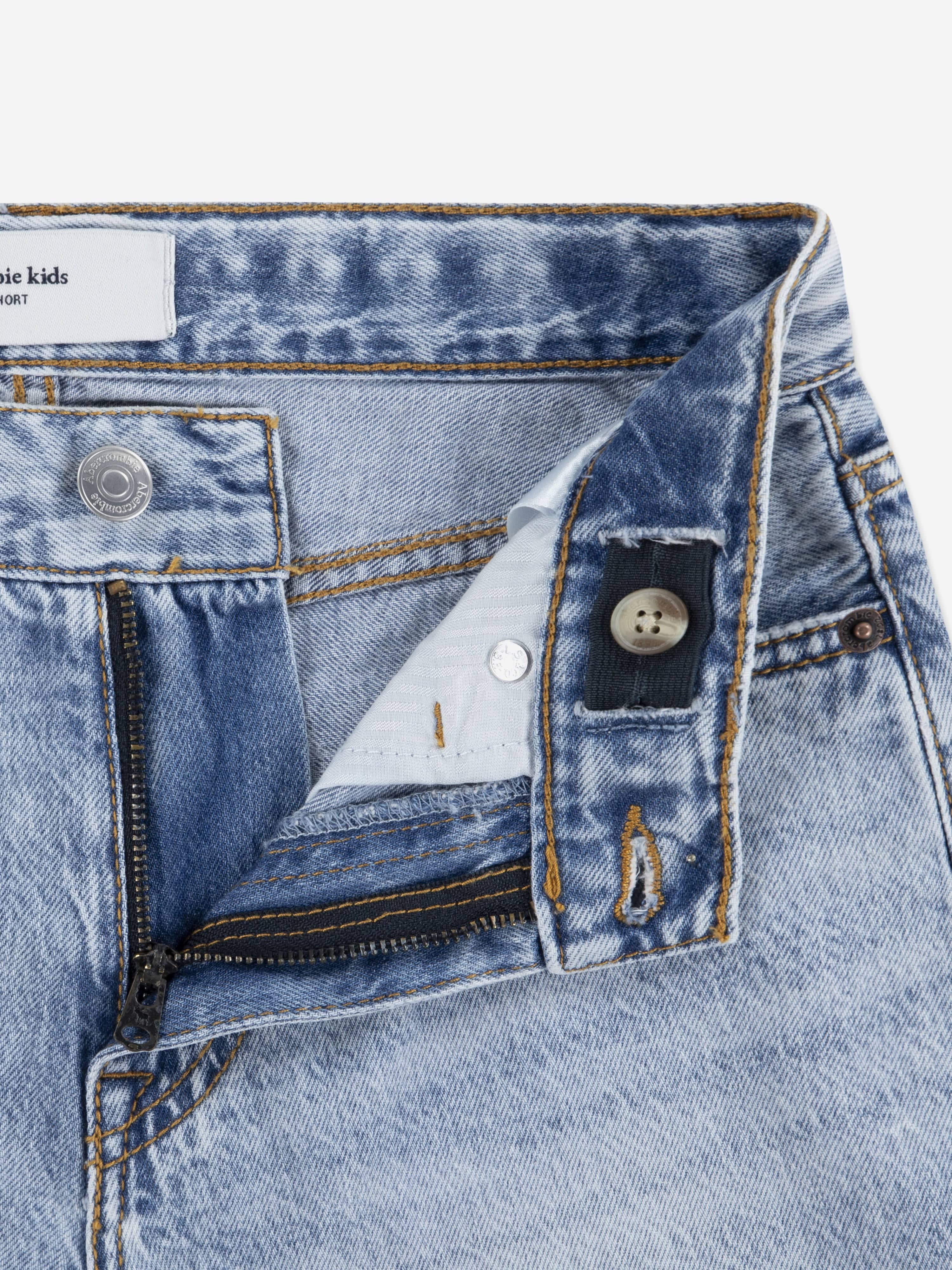 Abercrombie & Fitch Boys Long Denim Shorts in Blue