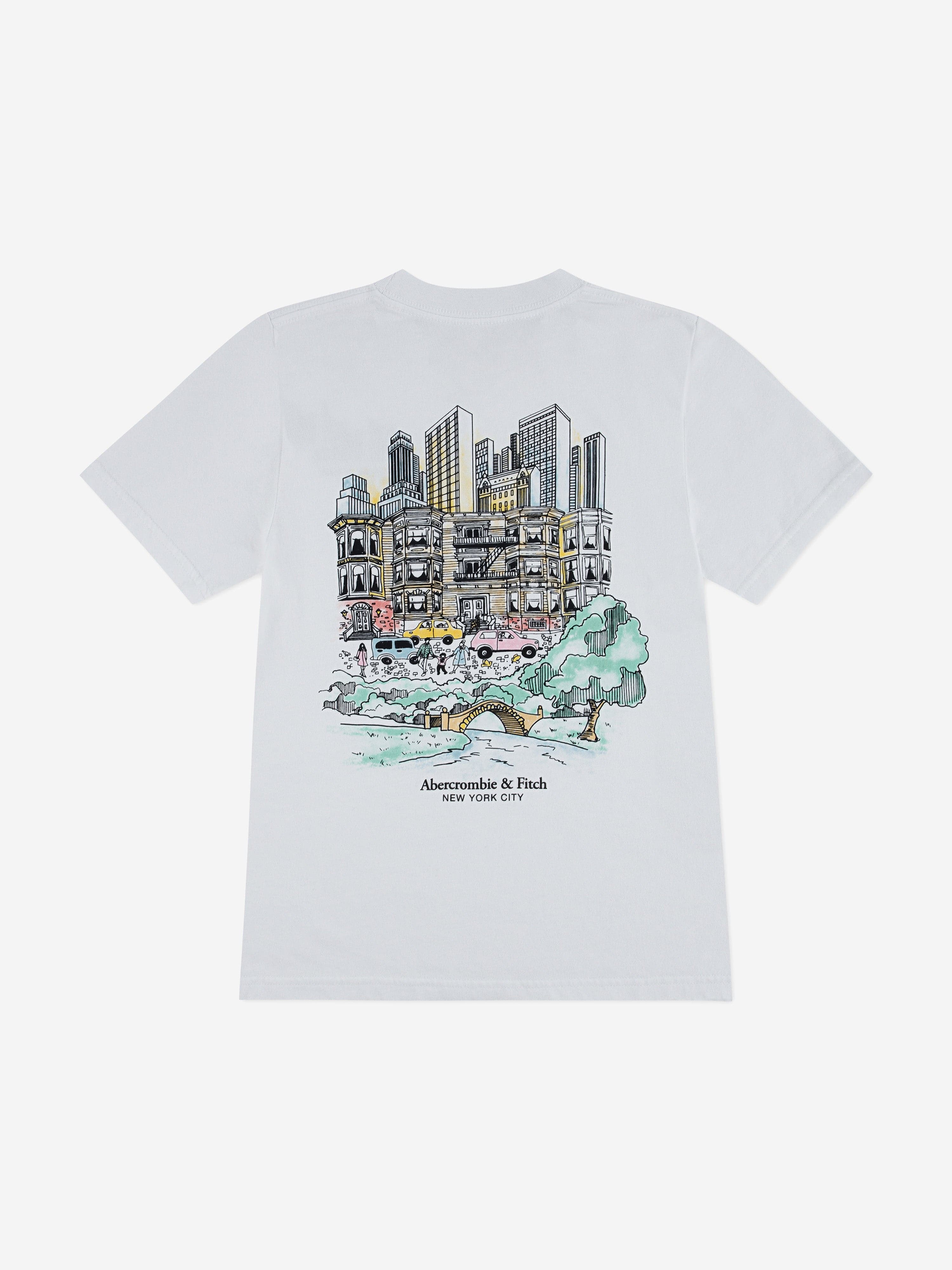 Abercrombie & Fitch Boys NYC Sketch T-Shirt in White