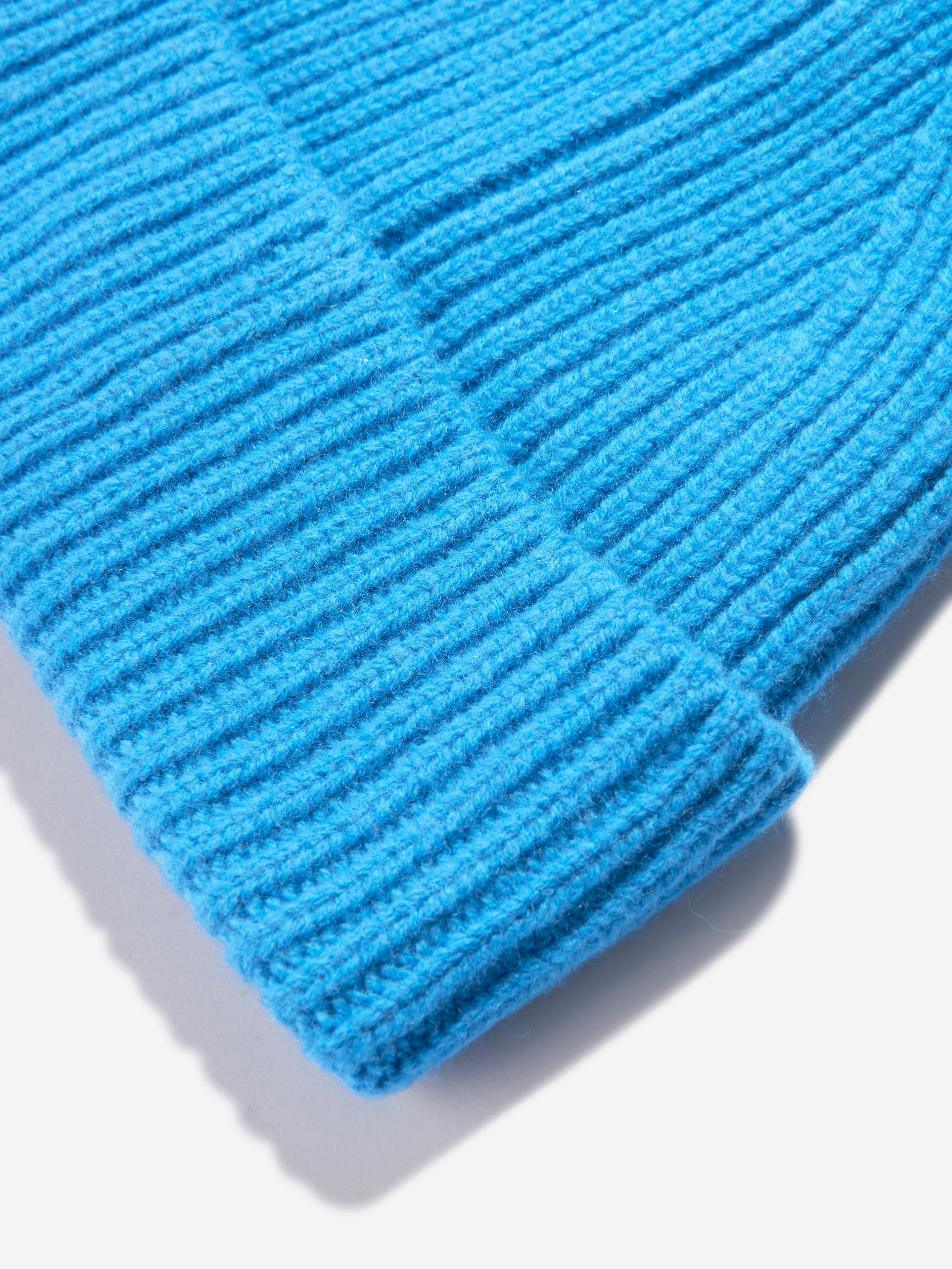 Acne Studios Kids Wool Beanie Hat in Blue