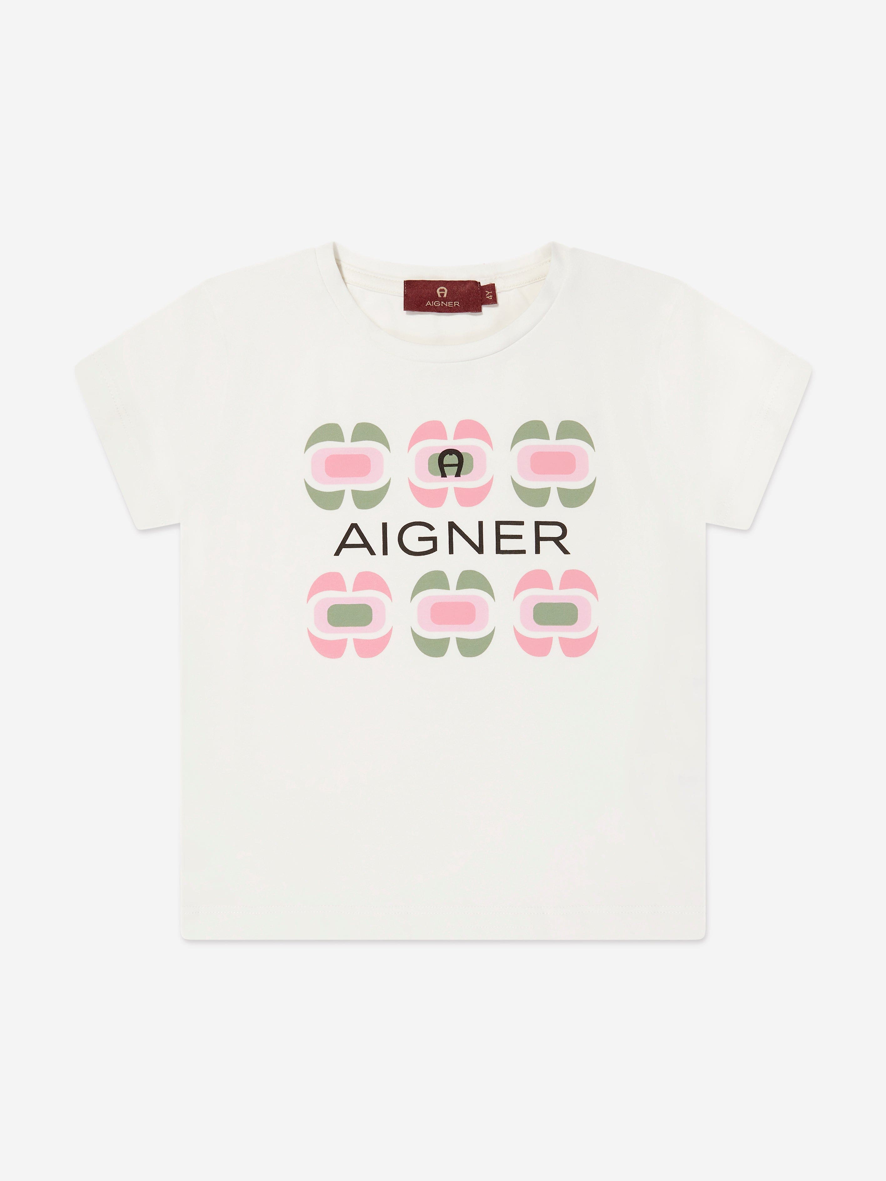 Aigner Girls Logo T-Shirt in Ivory