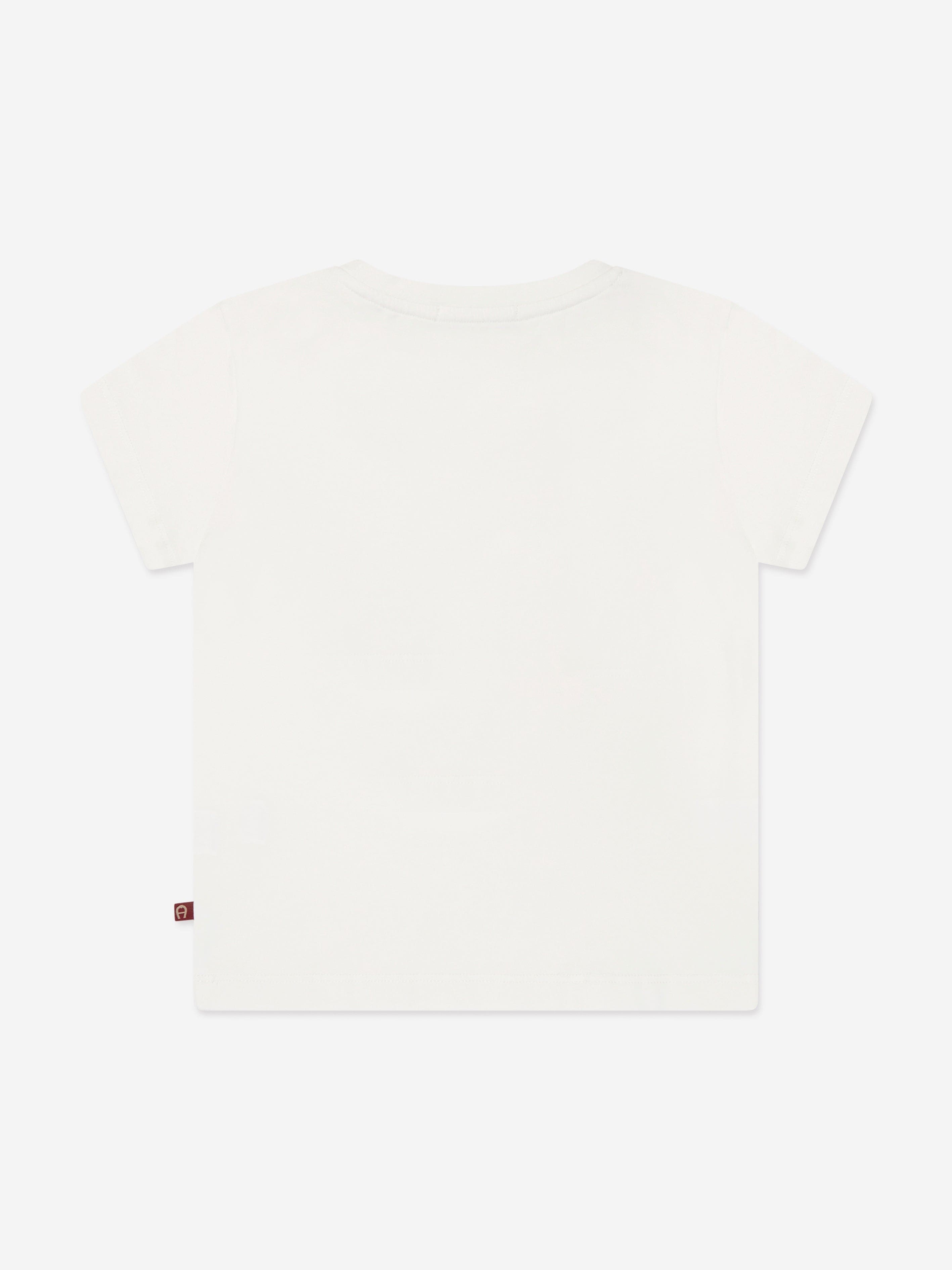 Aigner Girls Logo T-Shirt in Ivory