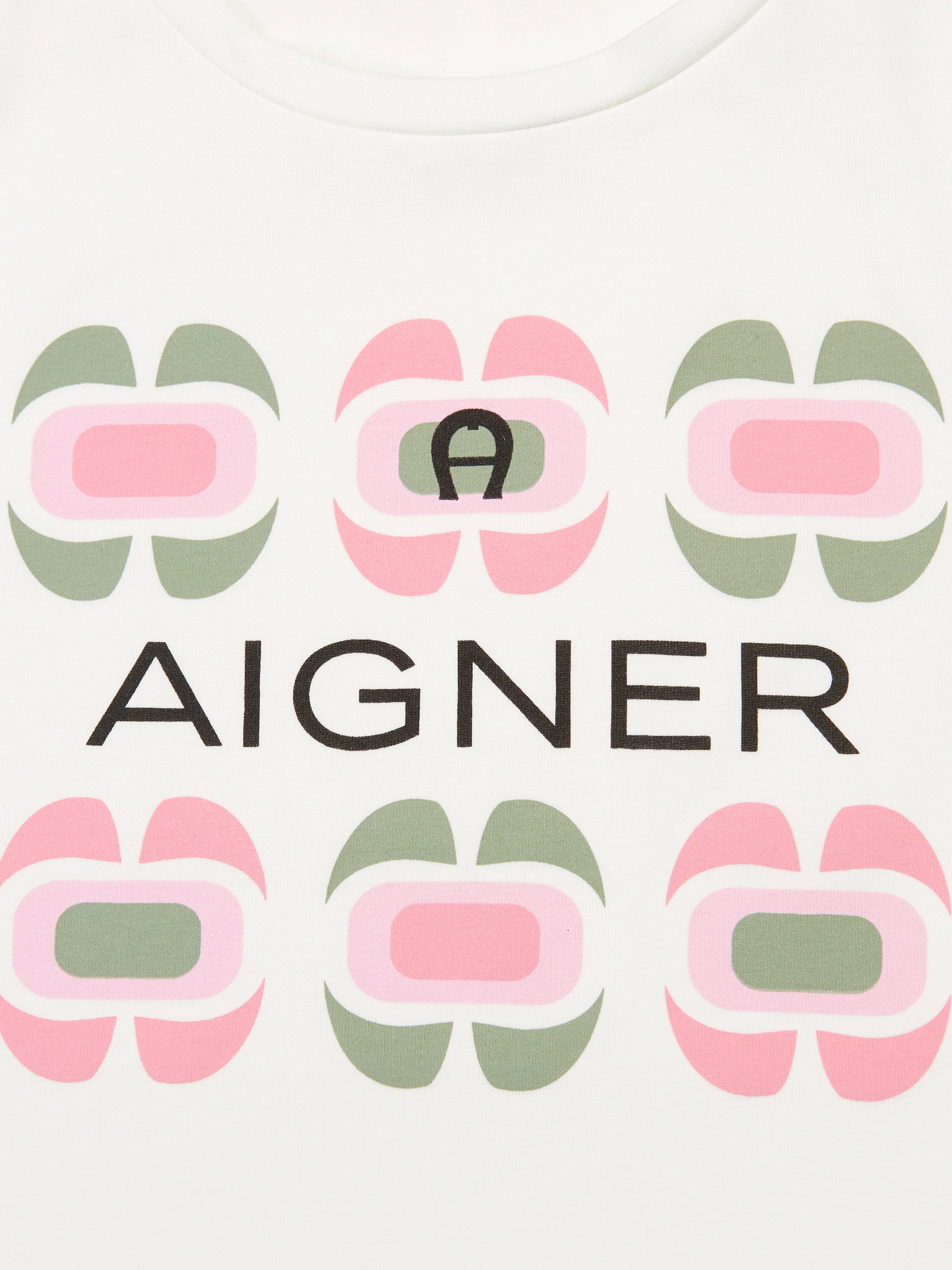 Aigner Girls Logo T-Shirt in Ivory