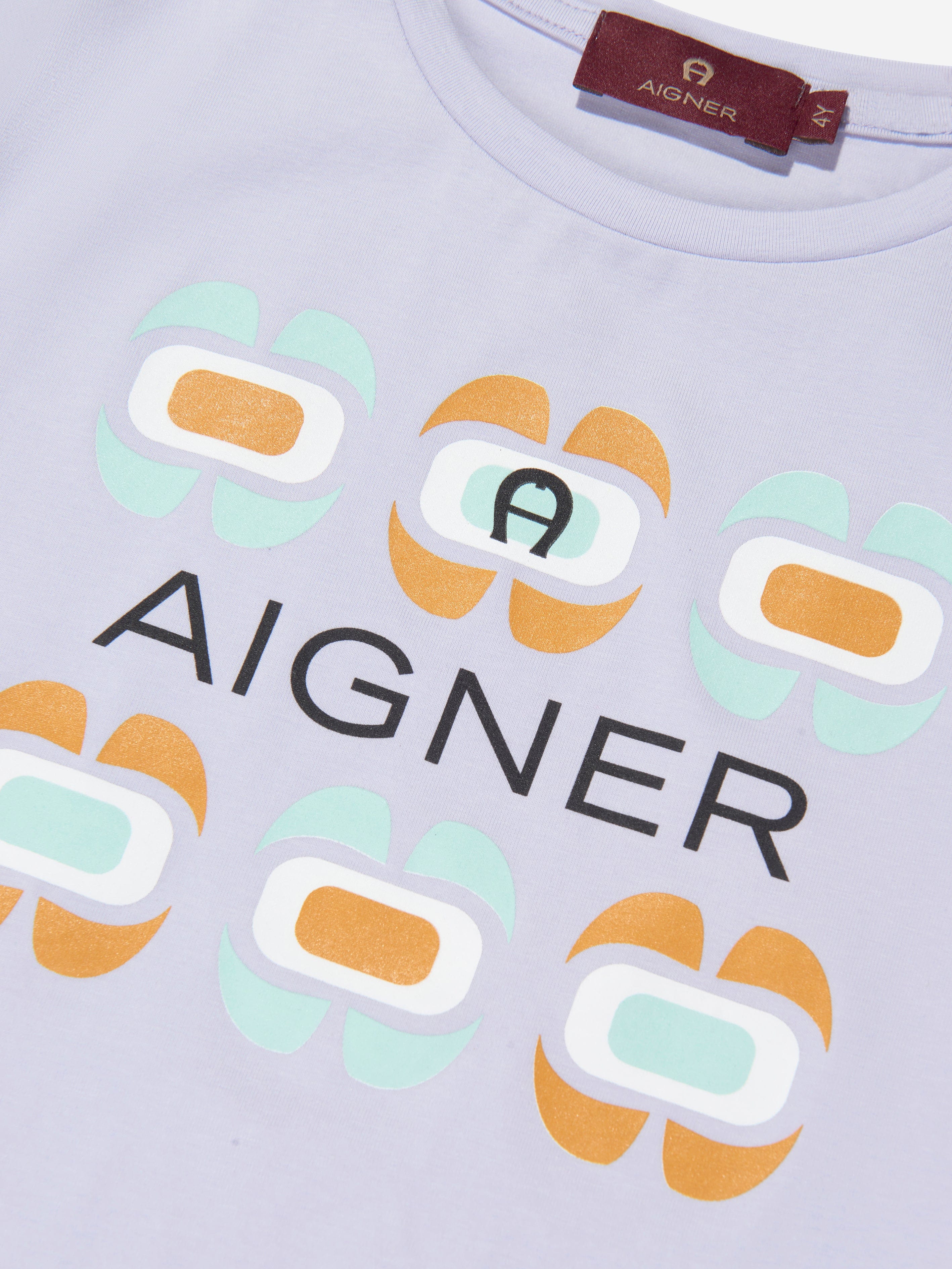 Aigner Girls Logo T-Shirt in Purple