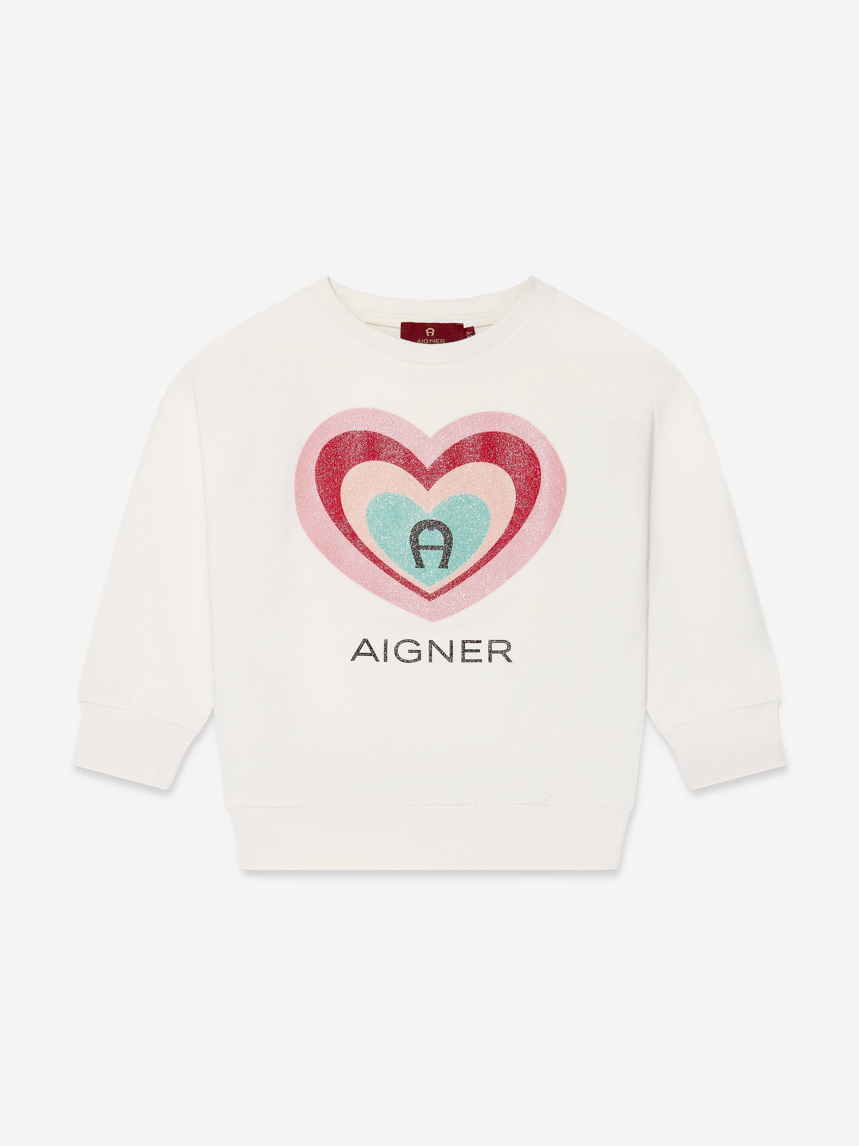 Aigner Girls Logo Sweatshirt in Ivory