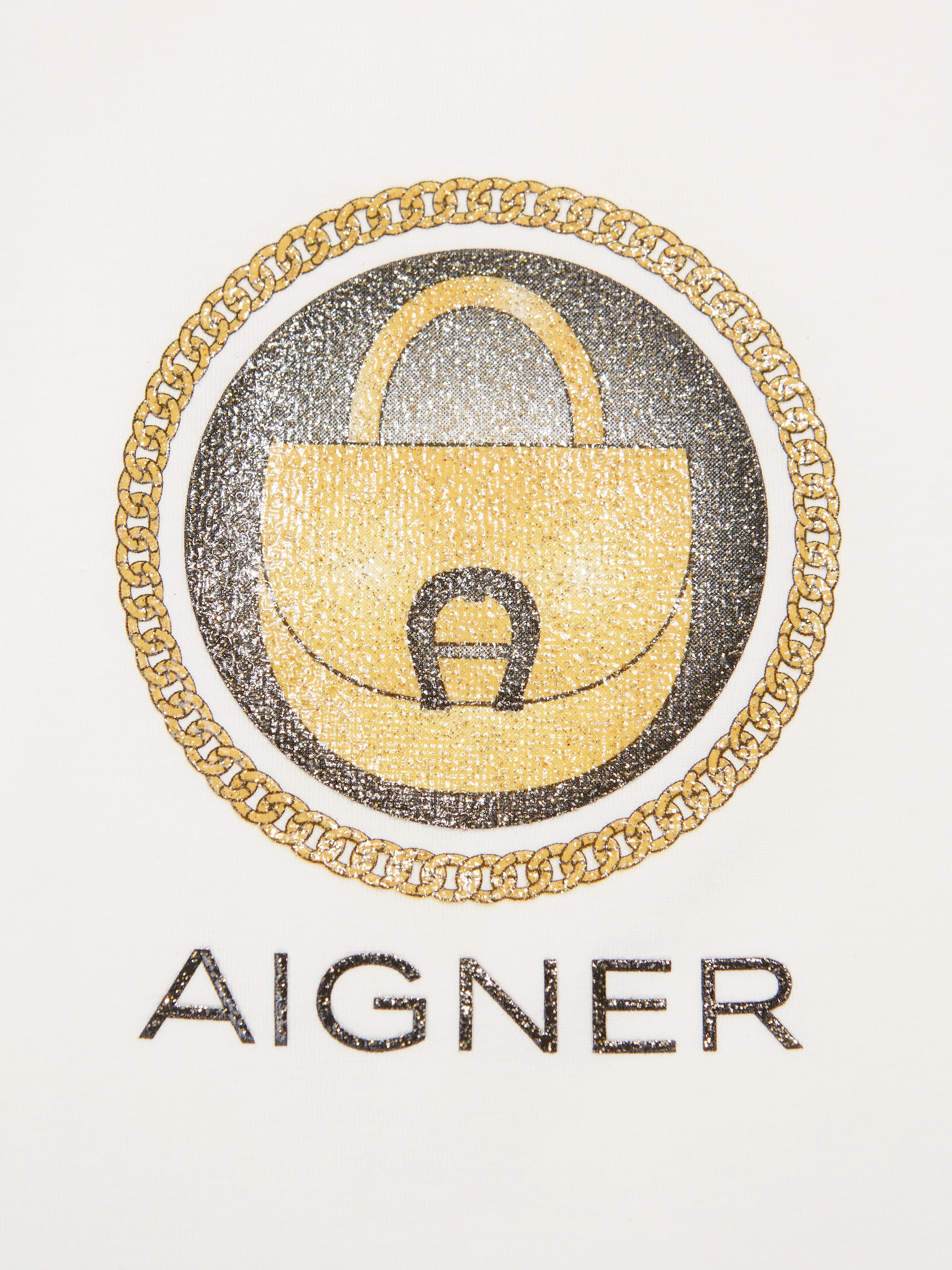 Aigner Girls Bag Logo T-Shirt in Ivory