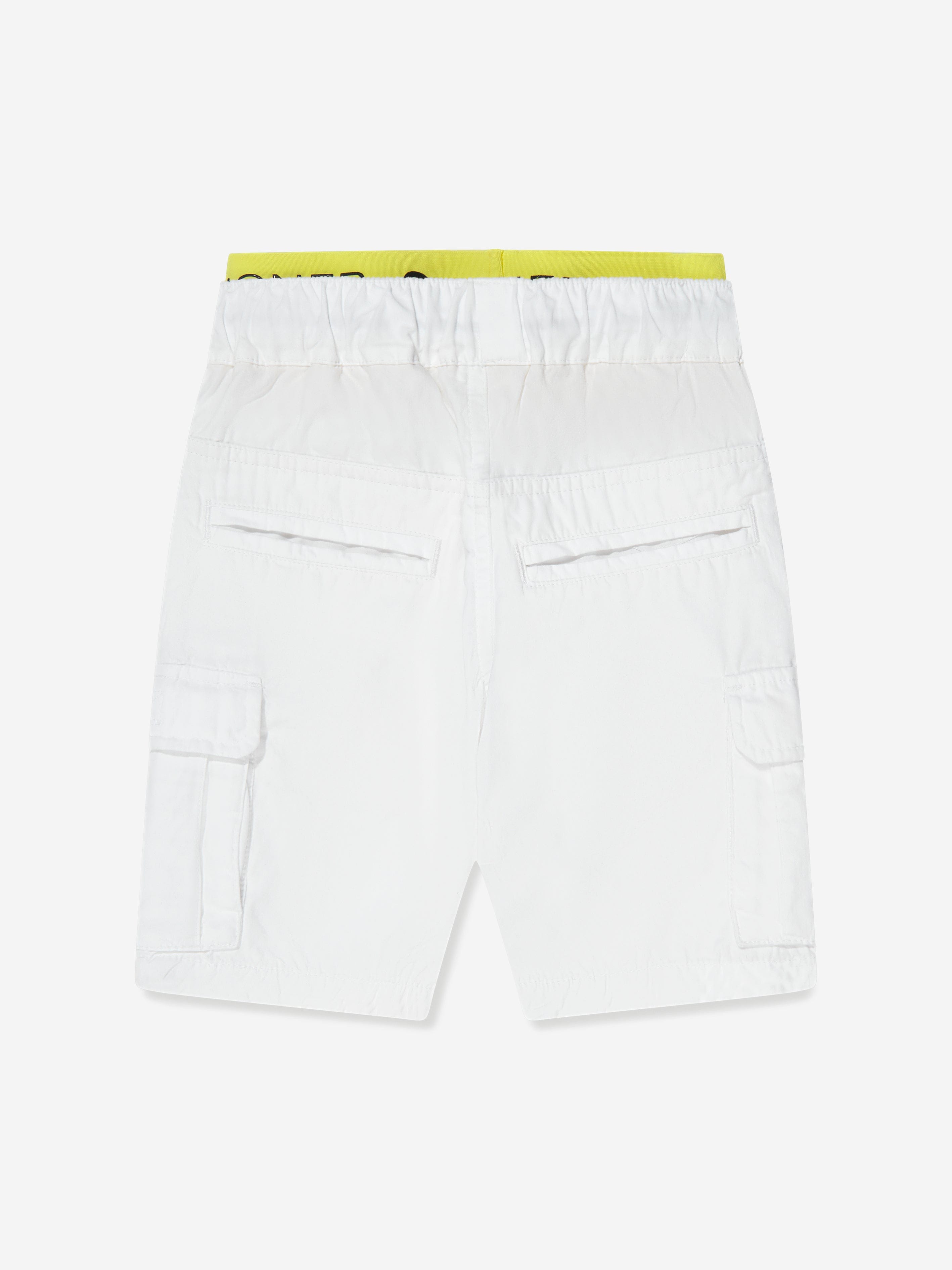 Aigner Boys Embroidered Bermuda Shorts in White