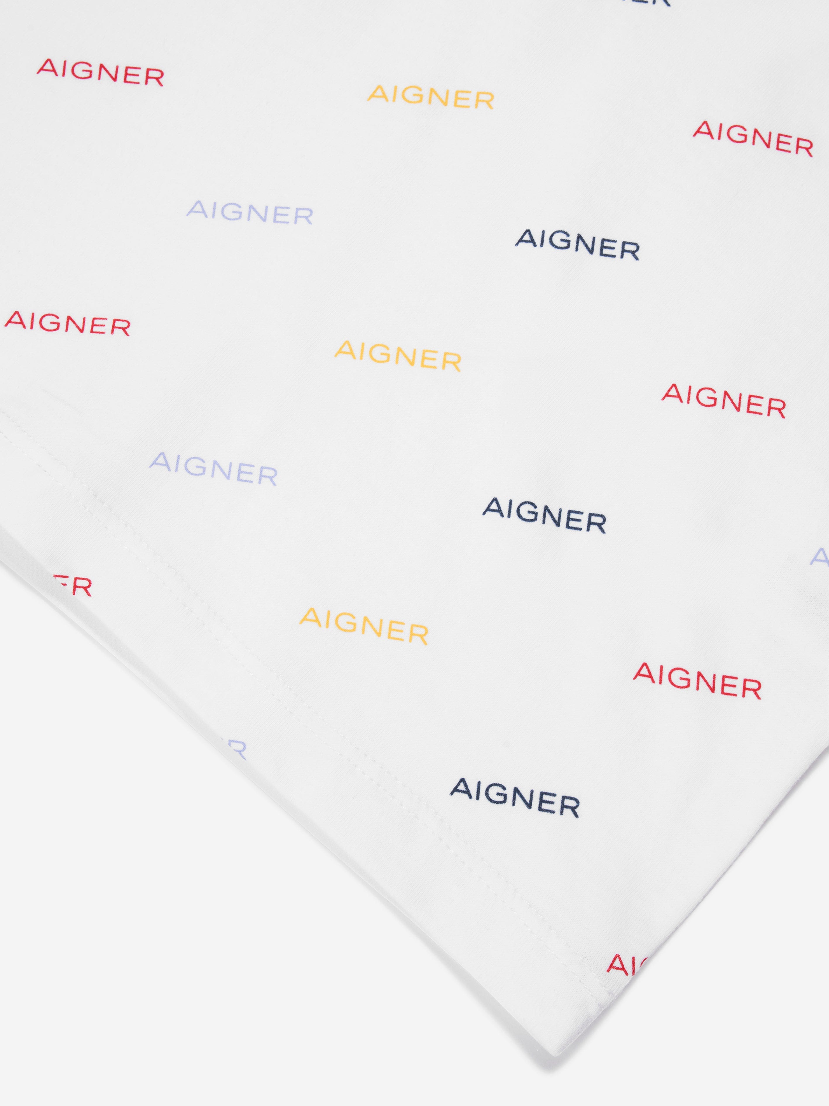 Aigner Boys Logo Polo Shirt in White