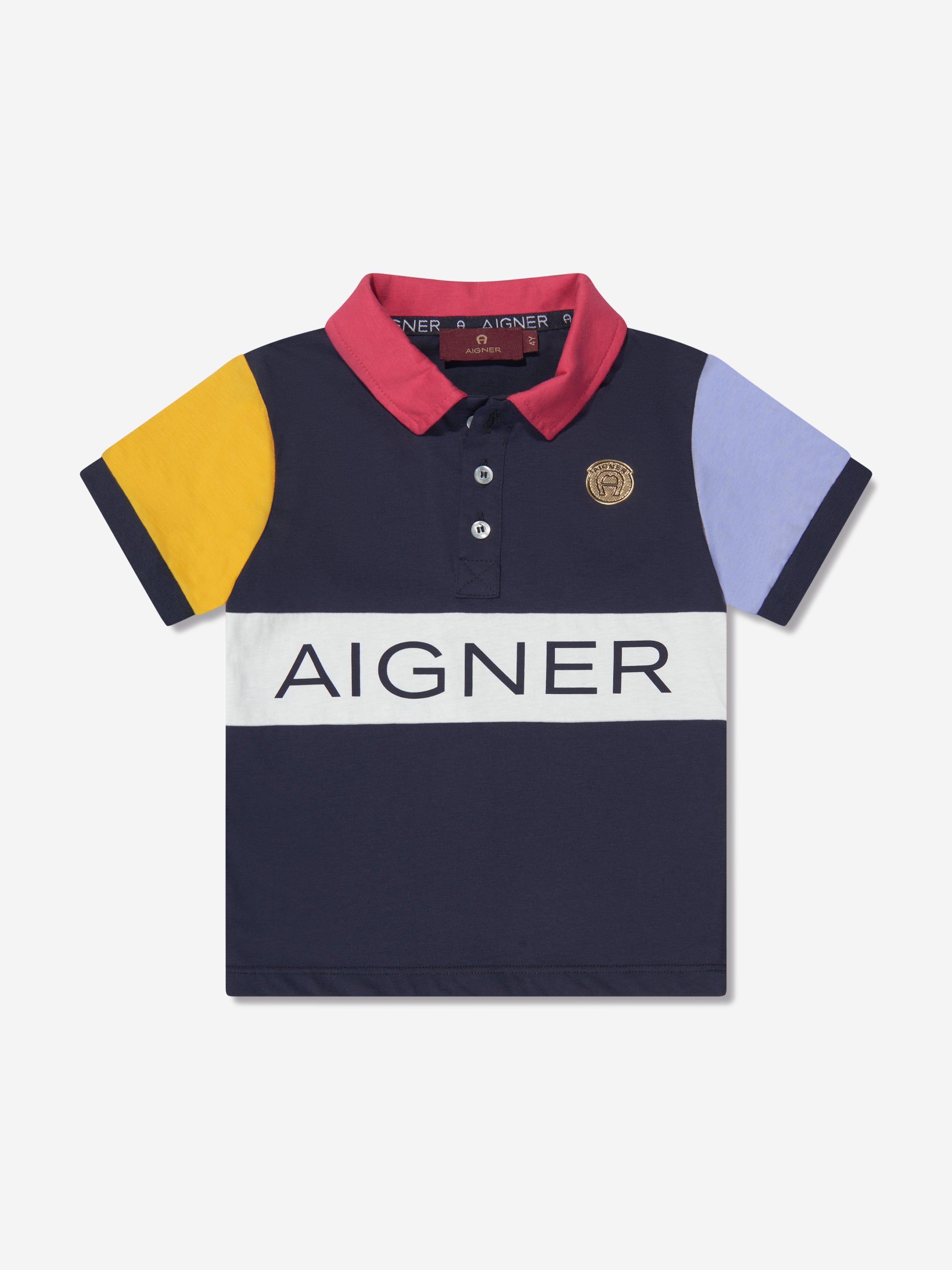 Aigner Boys Logo Polo Shirt in Navy