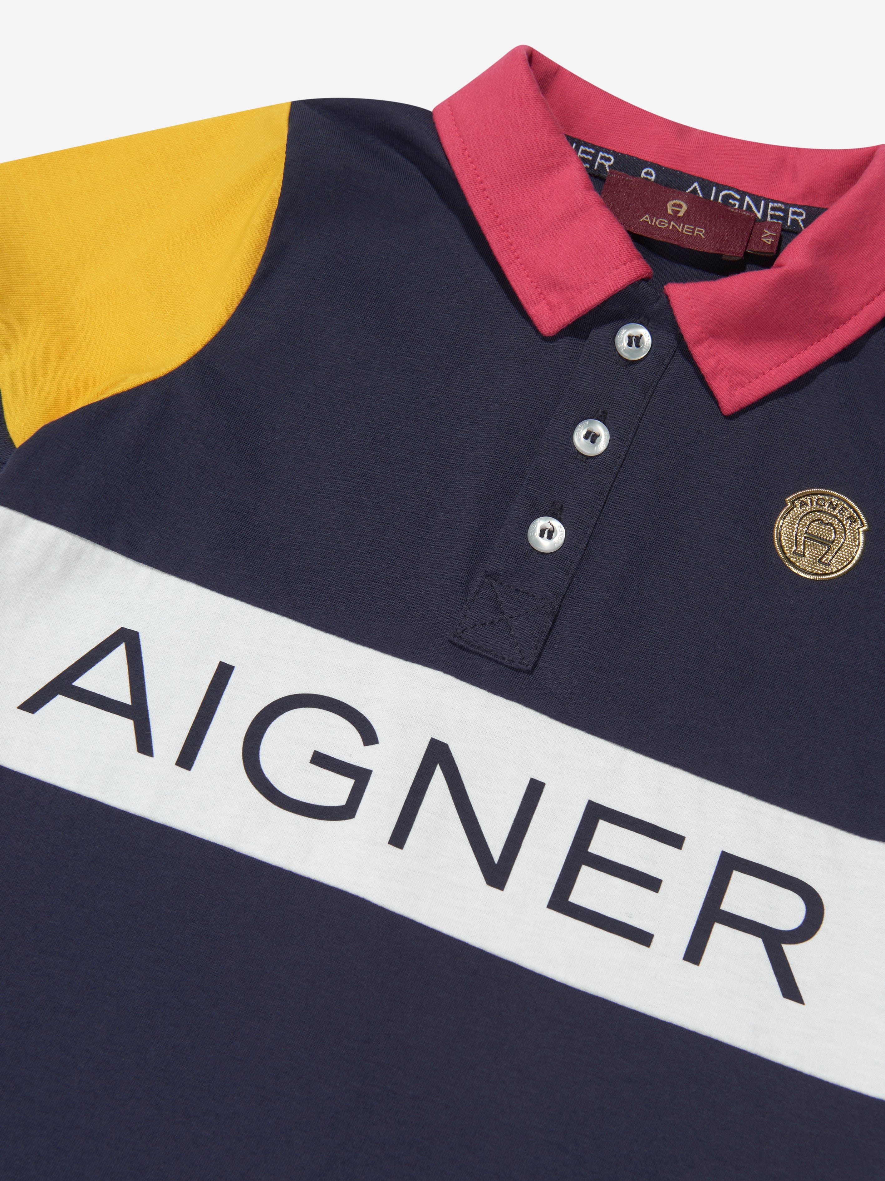 Aigner Boys Logo Polo Shirt in Navy