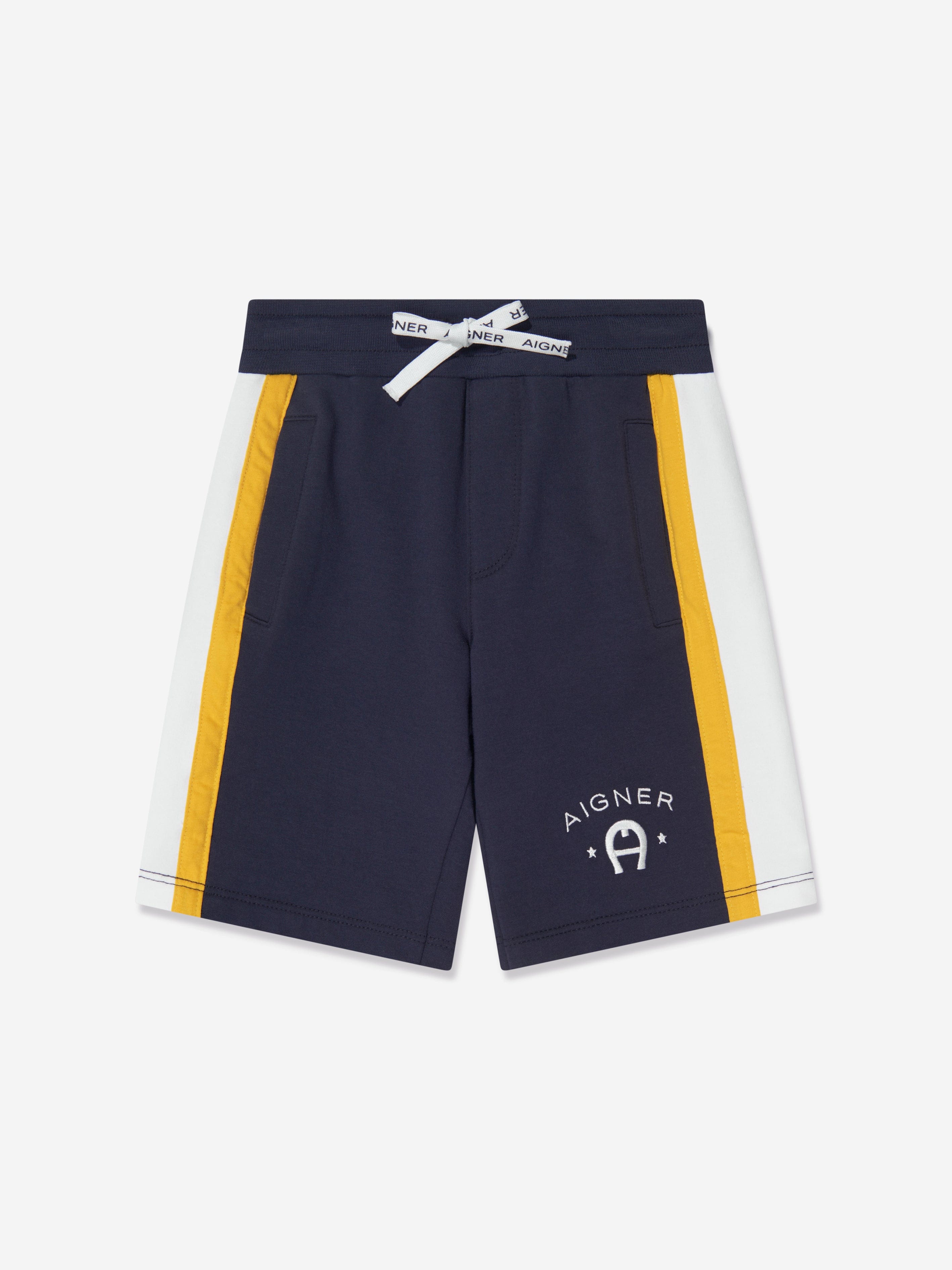 Aigner Boys Logo Bermuda Shorts in Navy