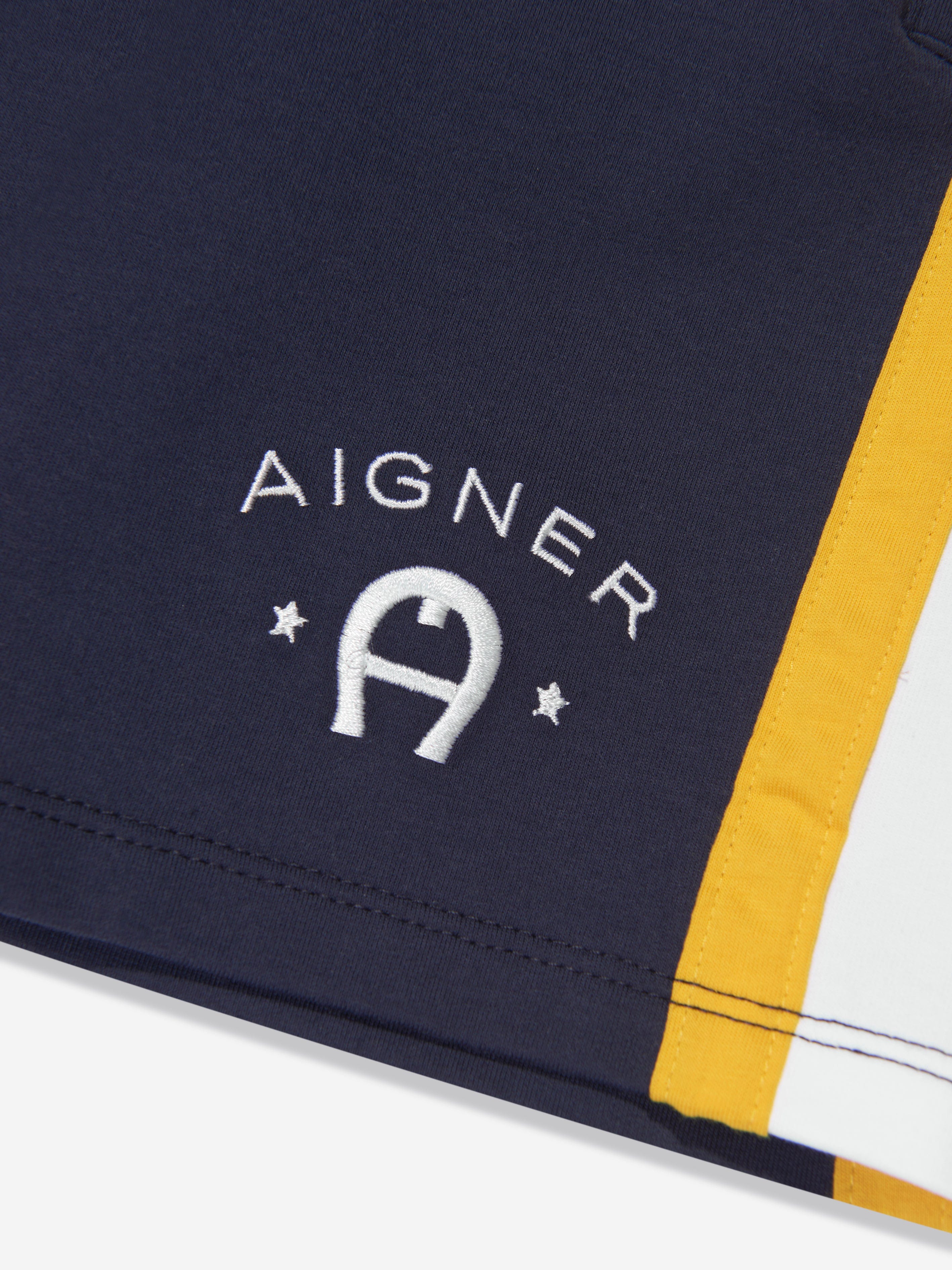 Aigner Boys Logo Bermuda Shorts in Navy