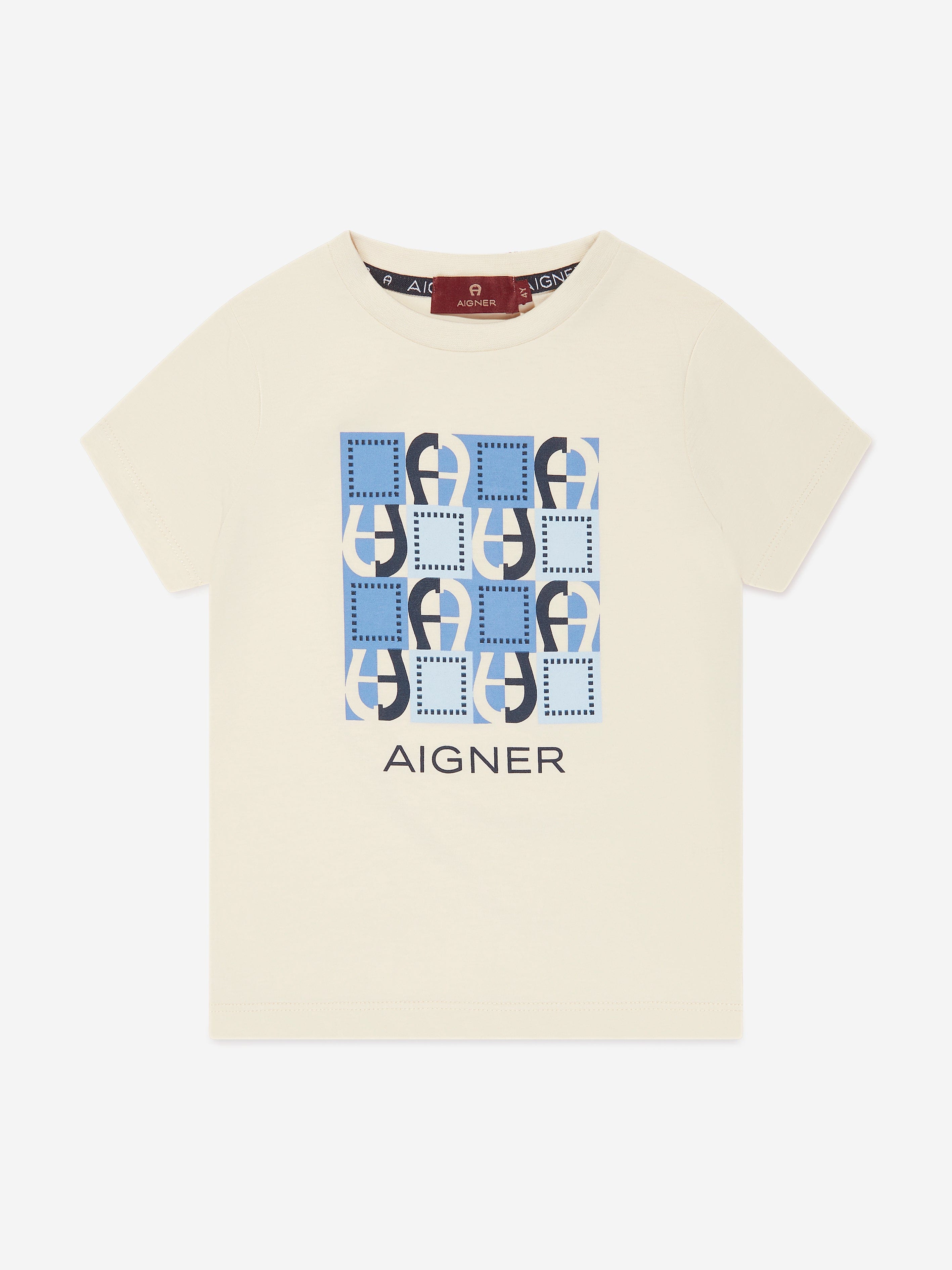 Aigner Boys Logo T-Shirt in Beige