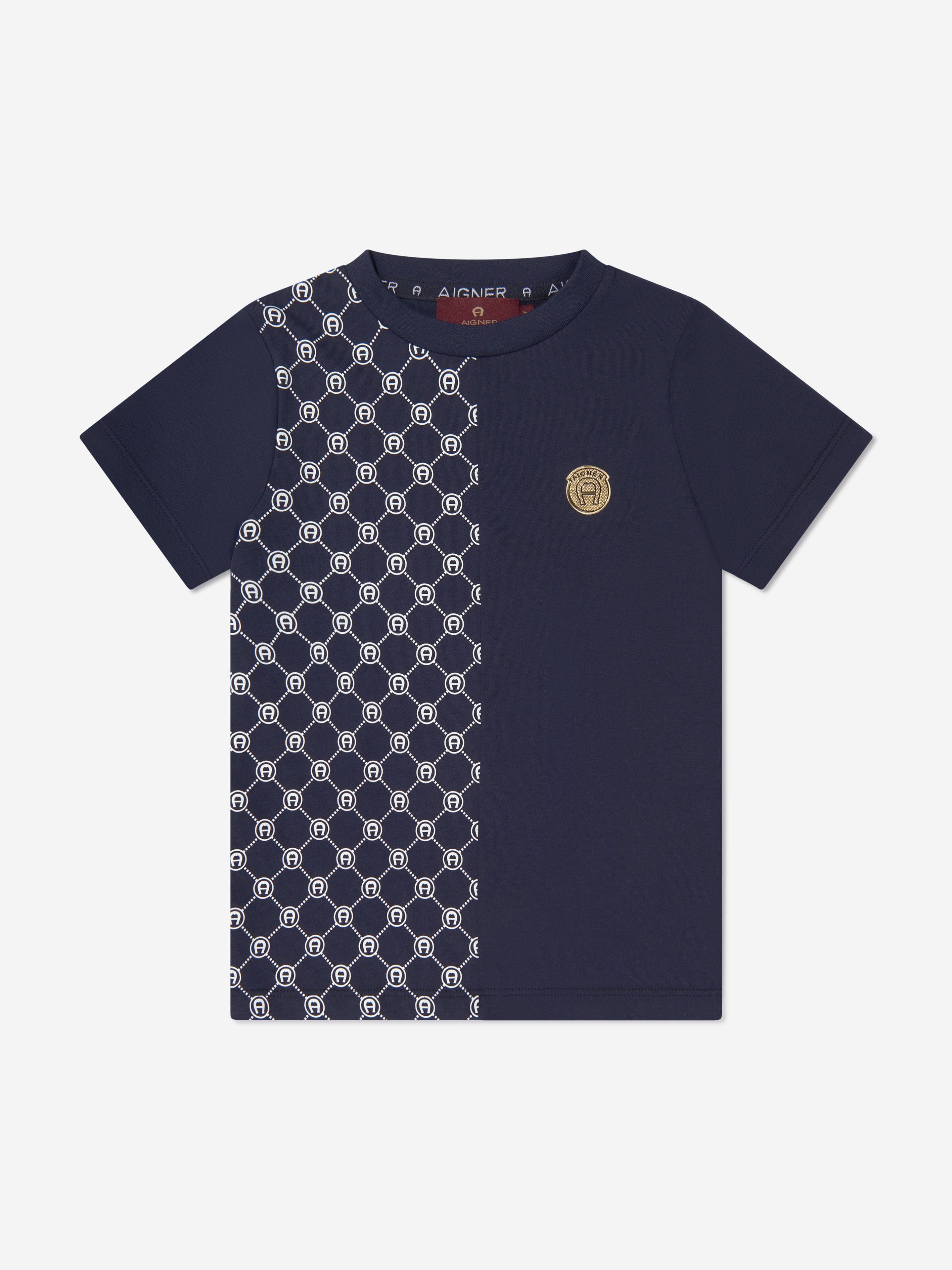 Aigner Boys Spotted T-Shirt in Navy