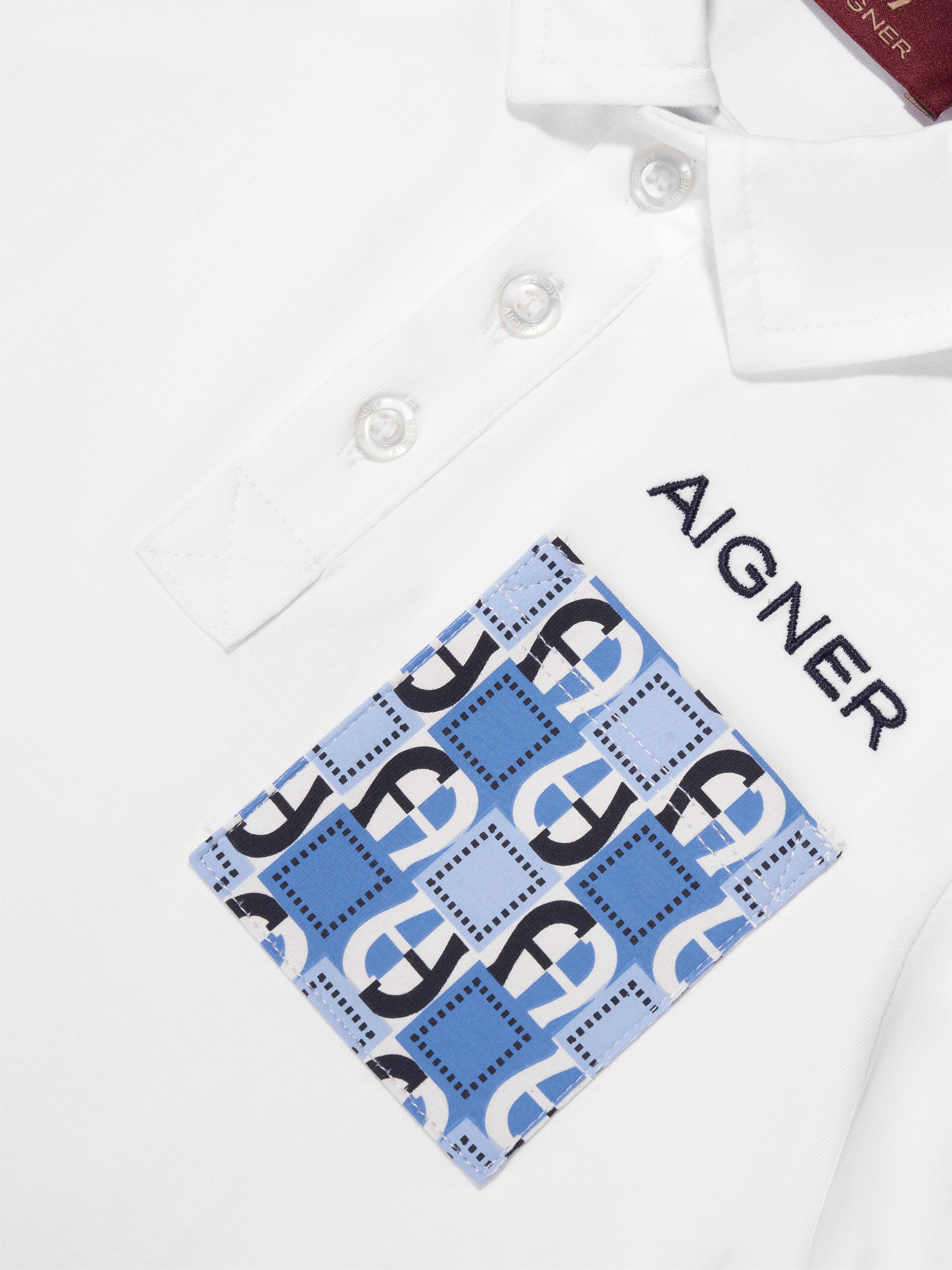 Aigner Boys Pocket Polo Shirt in White