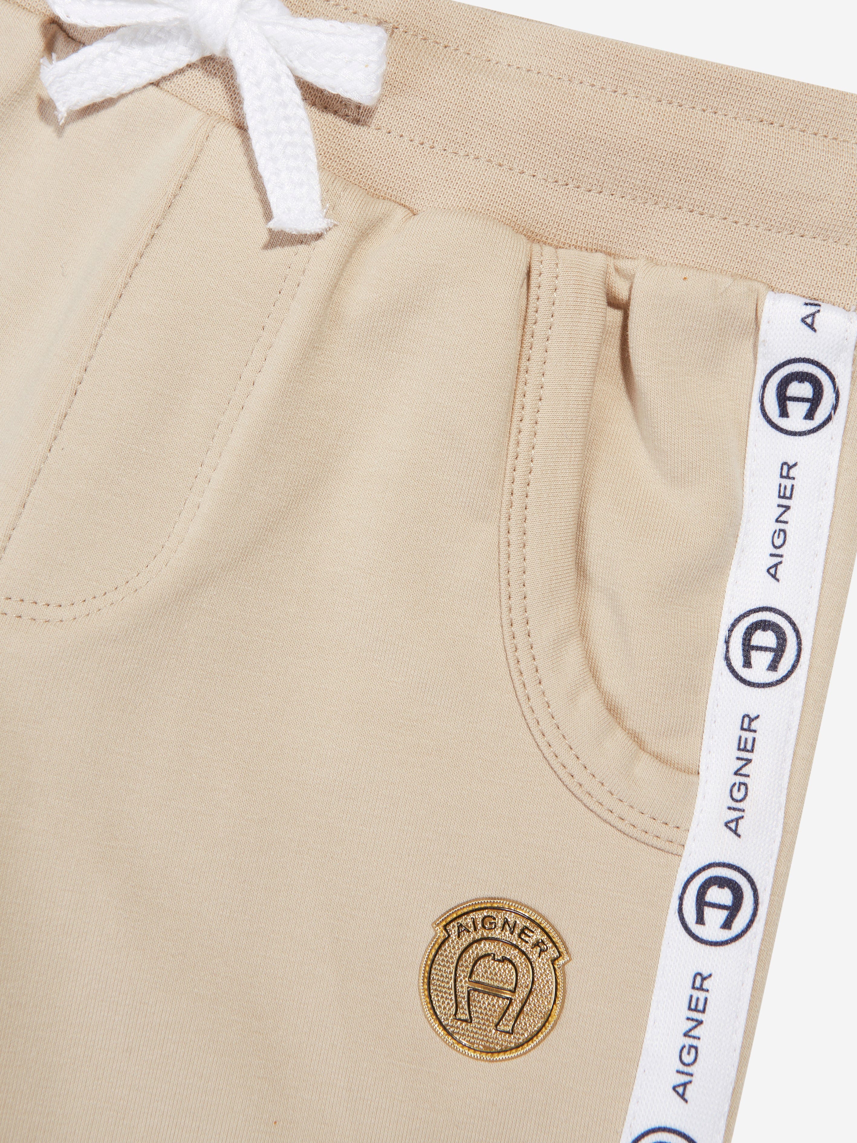 Aigner Boys Logo Shorts in Beige