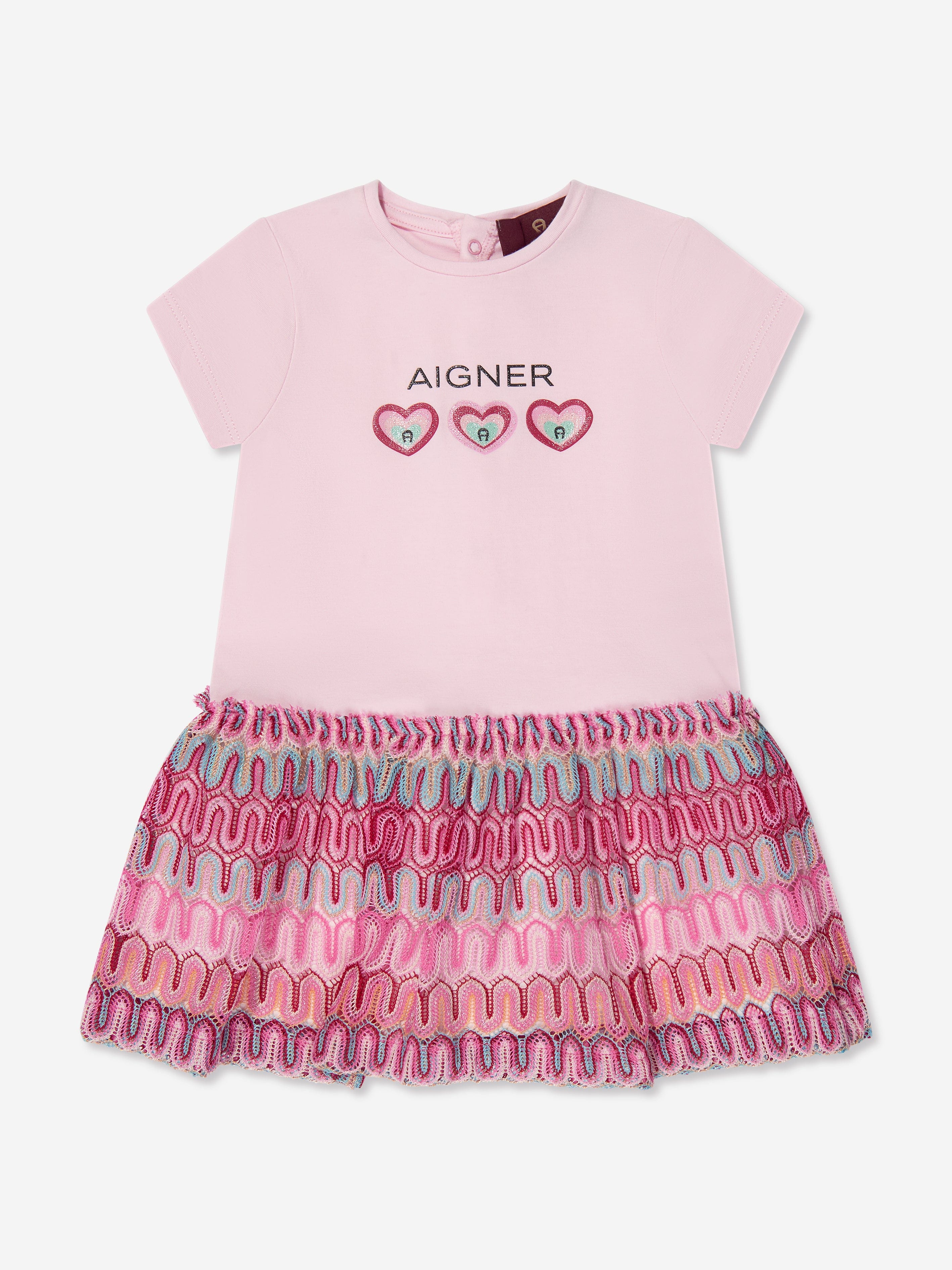 Aigner Baby Girls Logo Dress in Pink