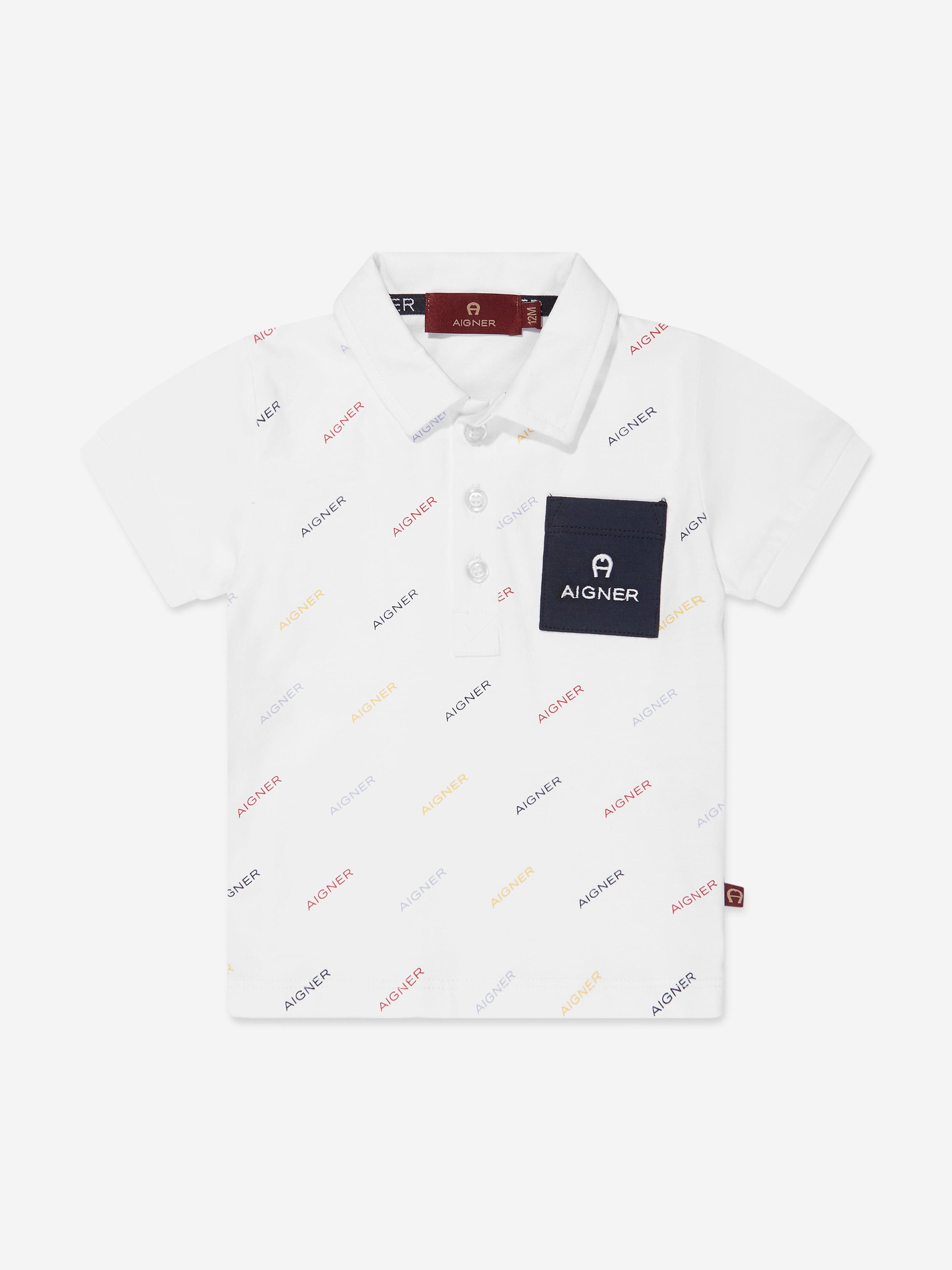 Aigner Baby Boys Logo Polo Shirt in White