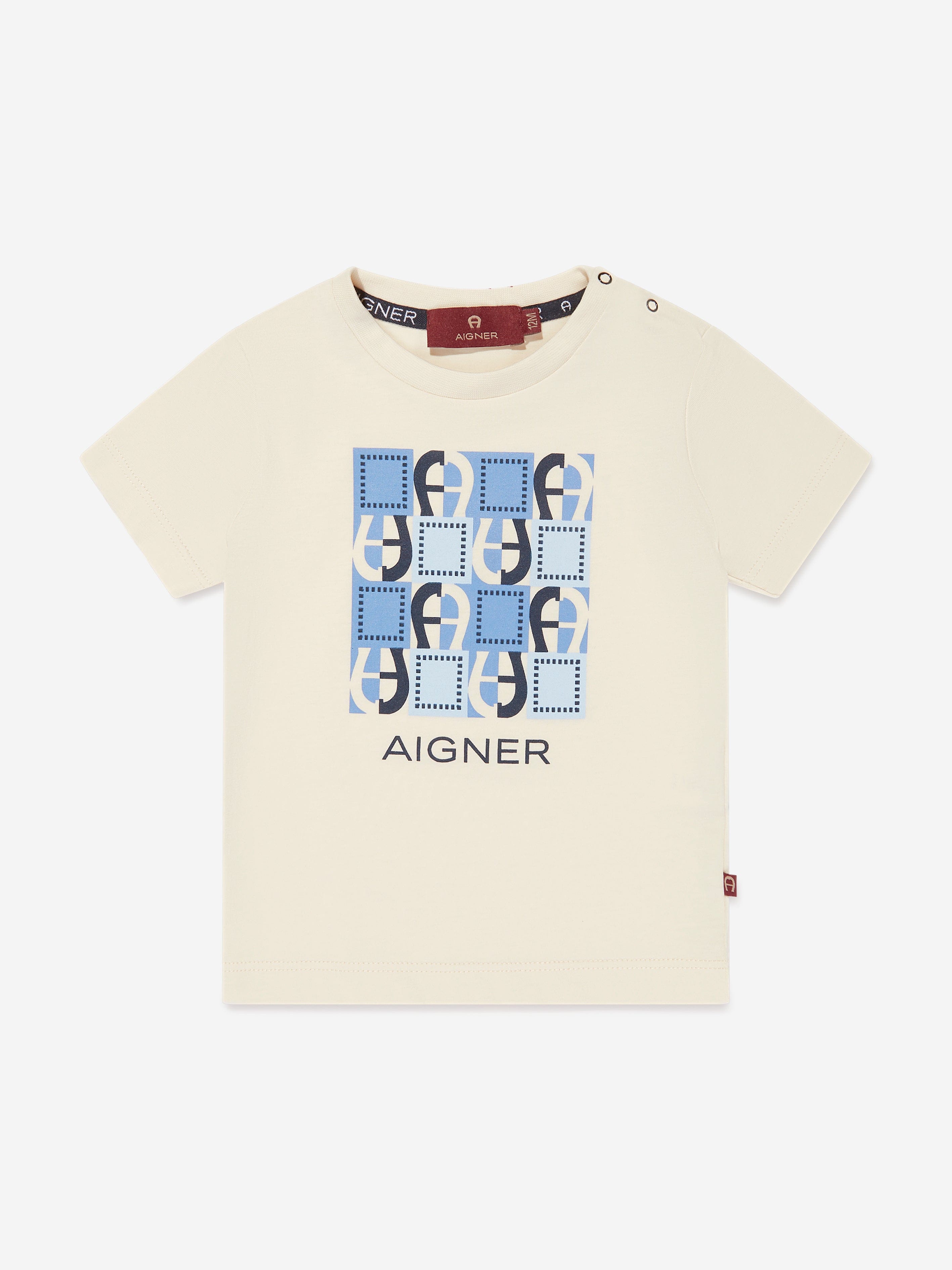 Aigner Baby Boys Logo T-Shirt in Beige