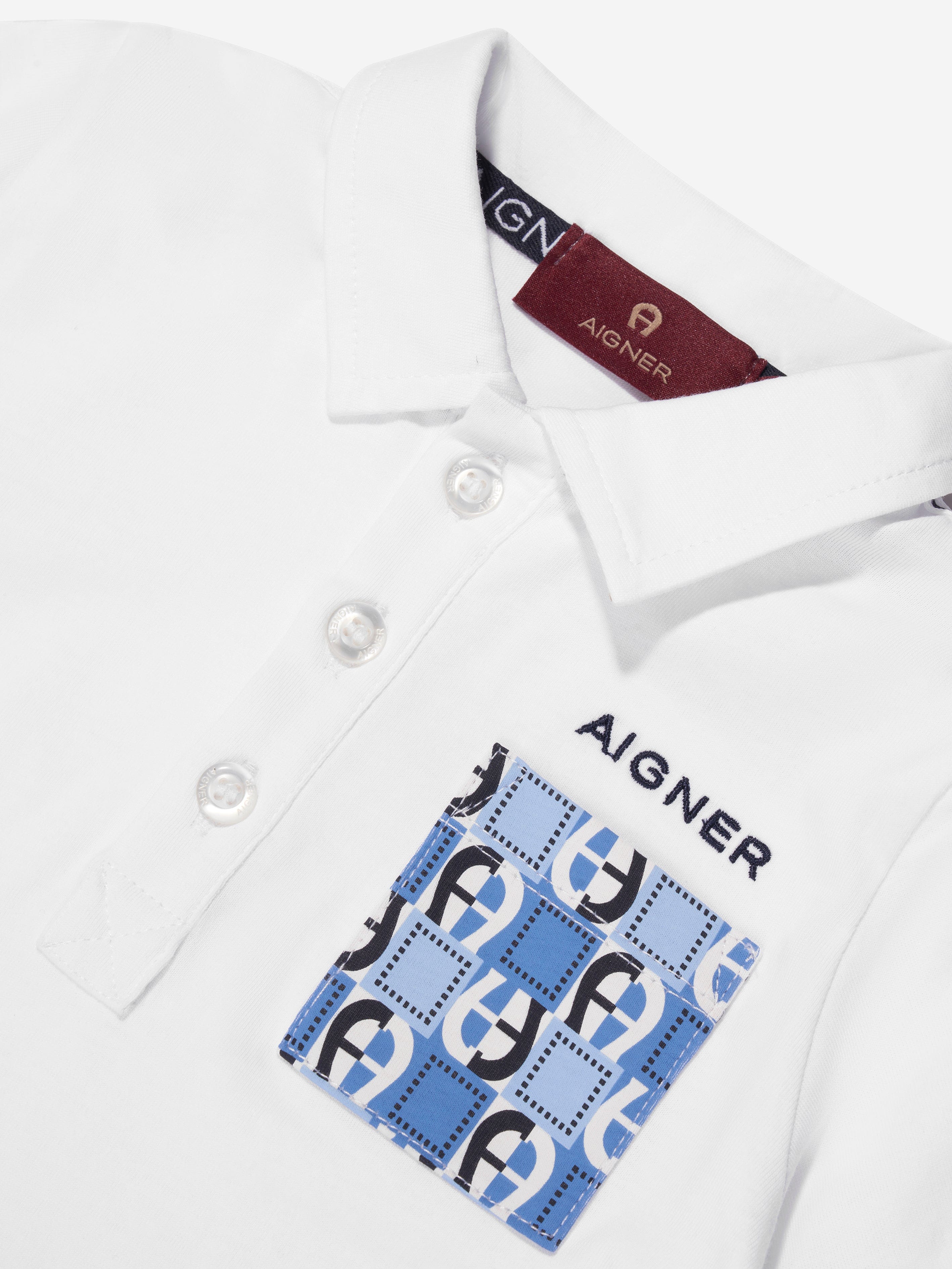 Aigner Baby Boys Logo Polo Shirt in White