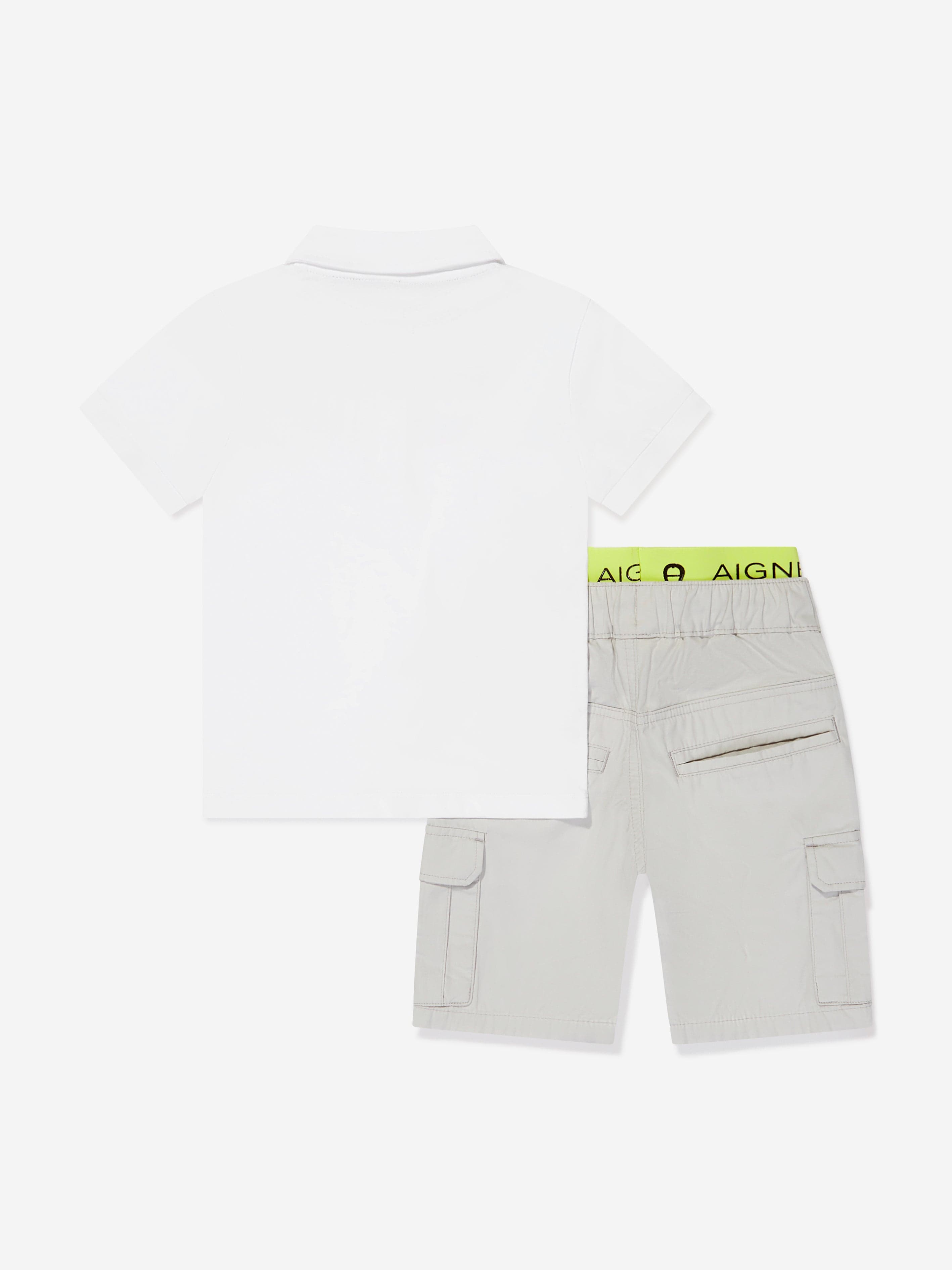 Aigner Boys Polo Shirt And Shorts Set in White