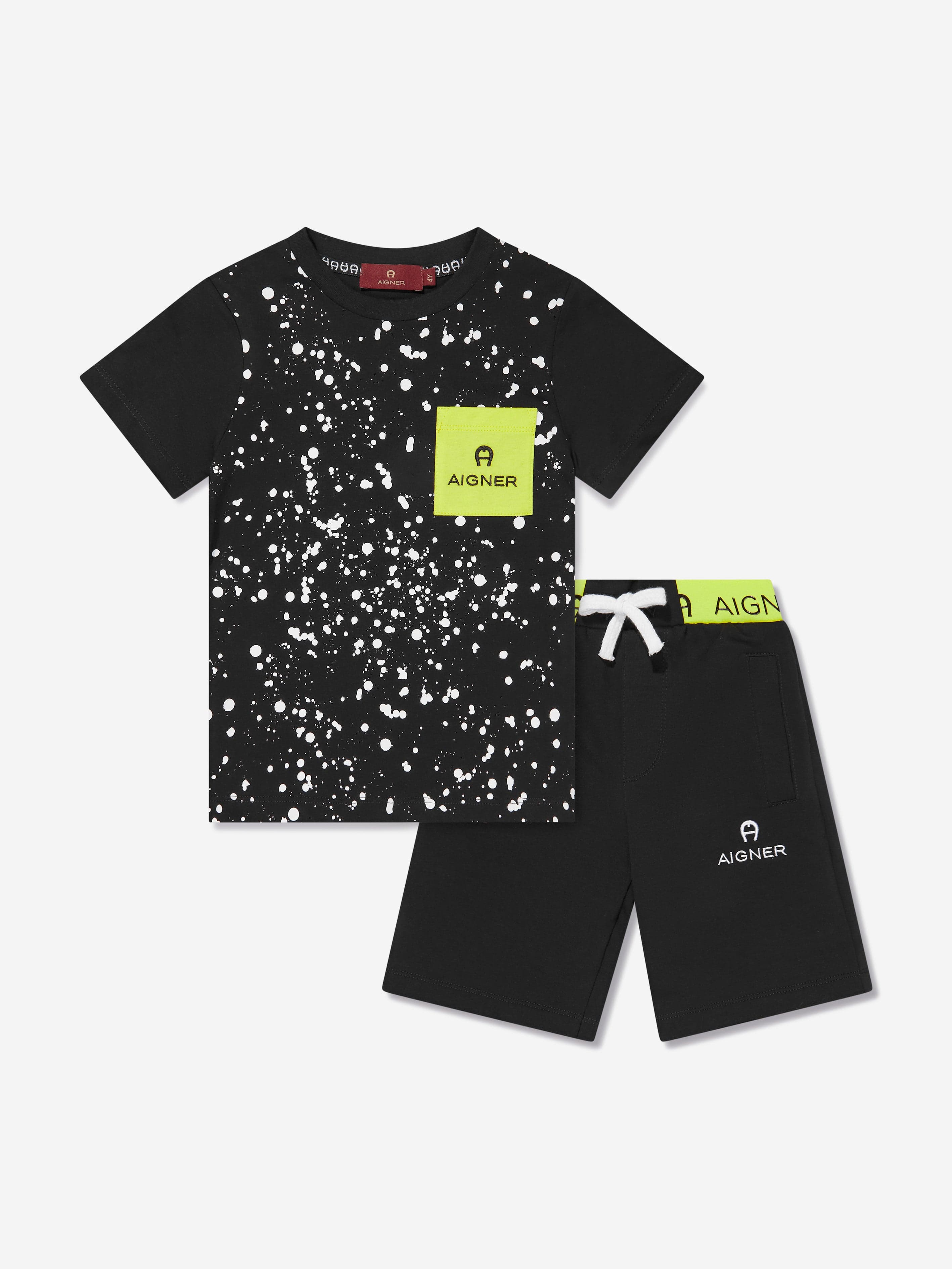 Aigner Boys T-Shirt And Shorts Set in Black