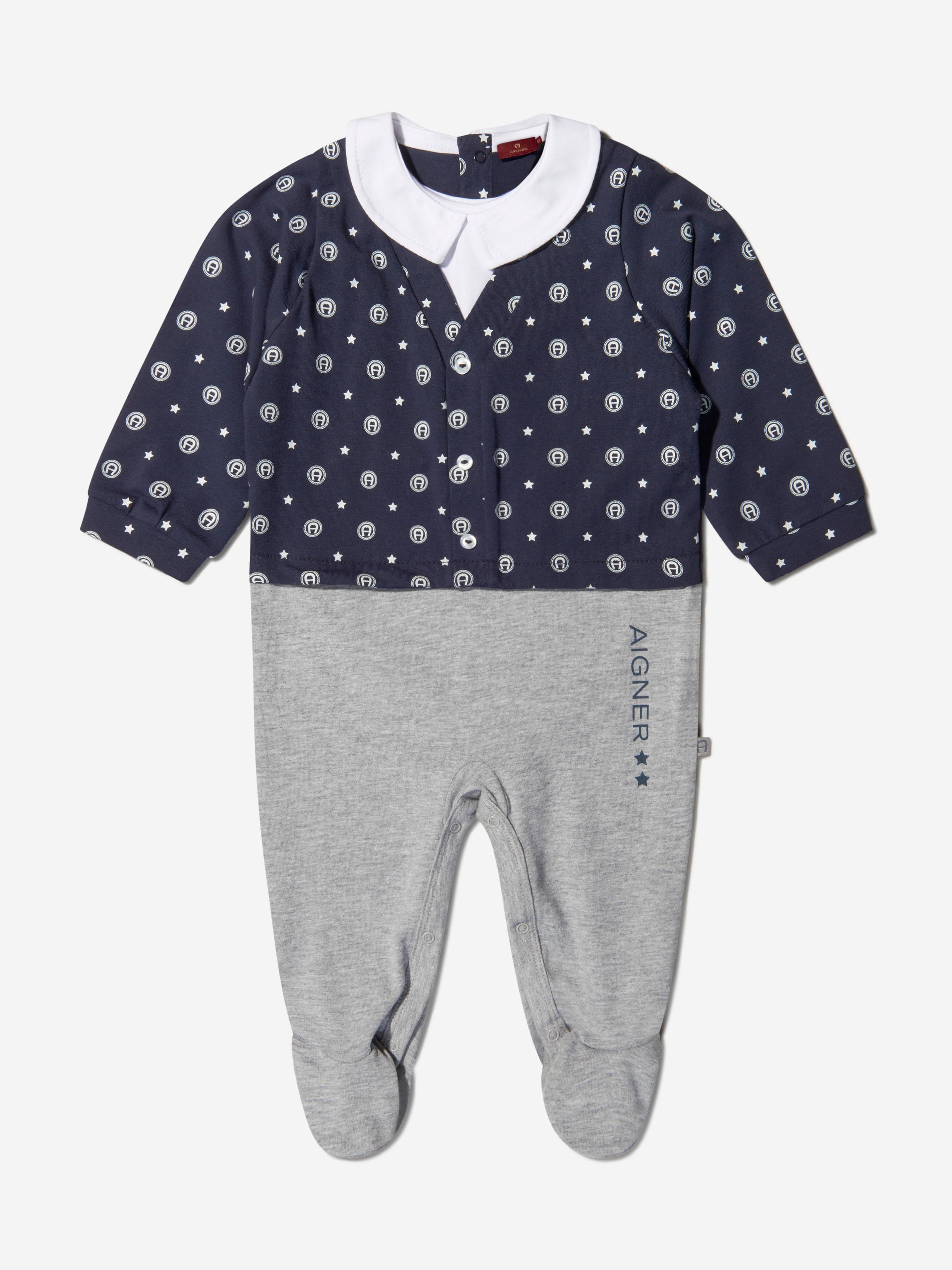 Aigner Baby Boys Cotton Logo Babygrow