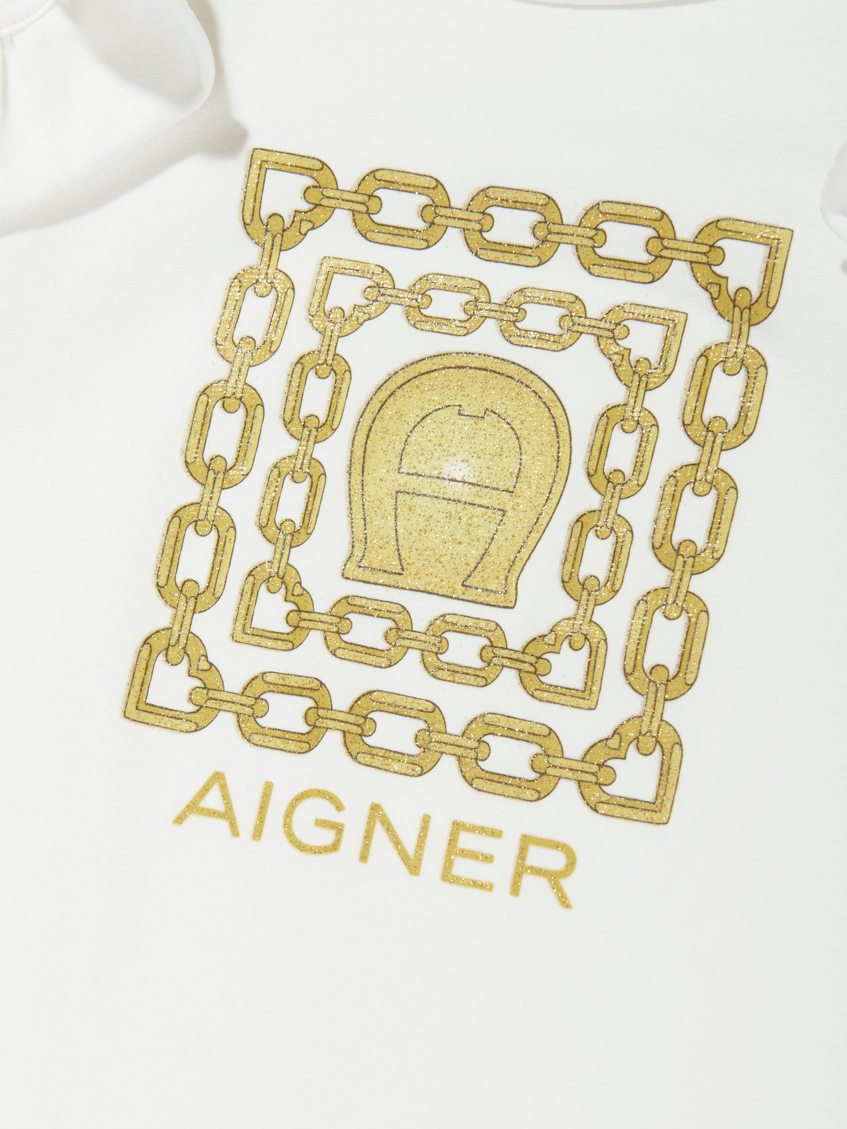 Aigner Girls Logo Print T-Shirt in White