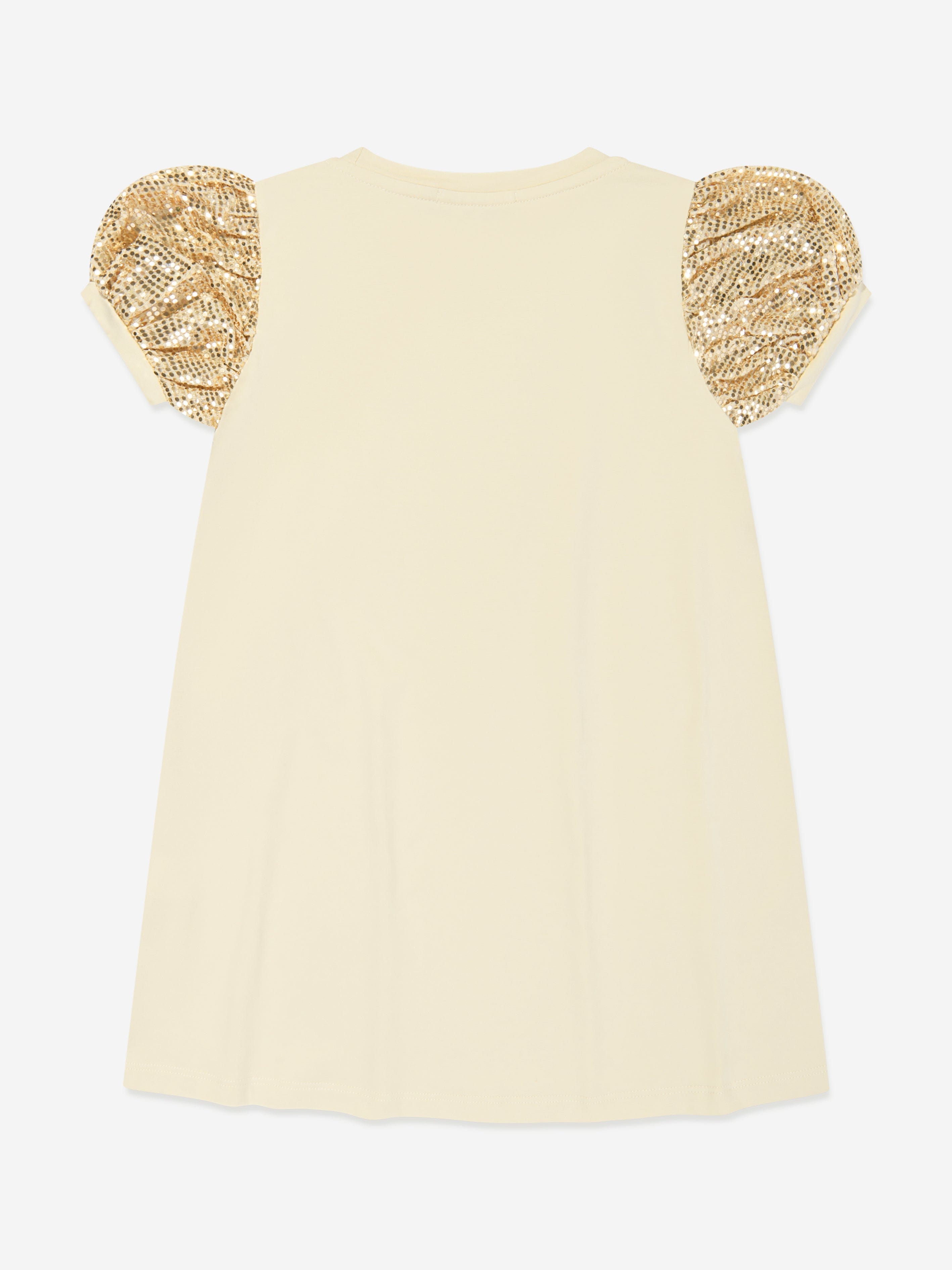 Aigner Girls Logo T-Shirt Dress in Beige