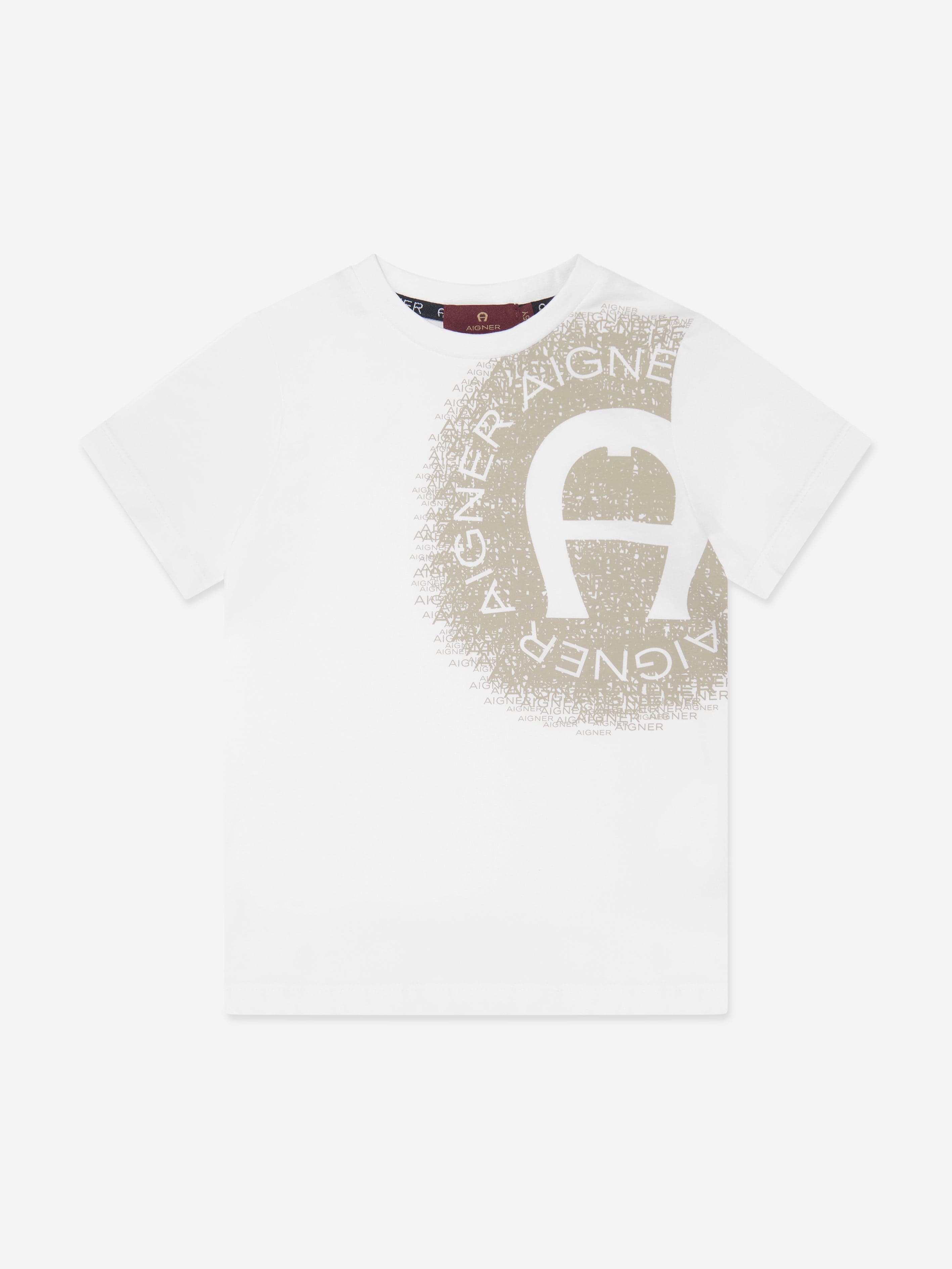 Aigner Boys Logo Print T-Shirt in White