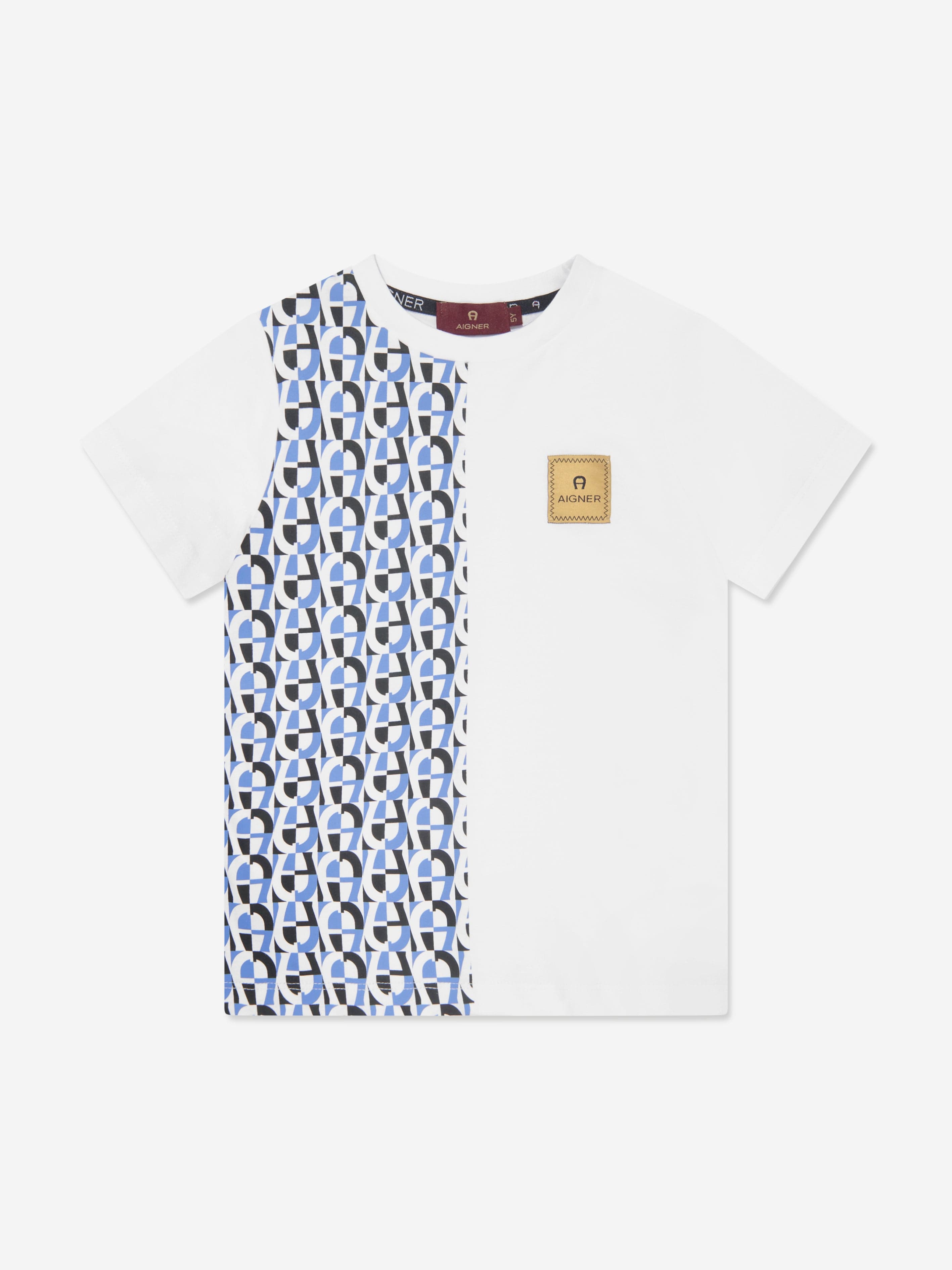 Aigner Boys Logo Print T-Shirt in White