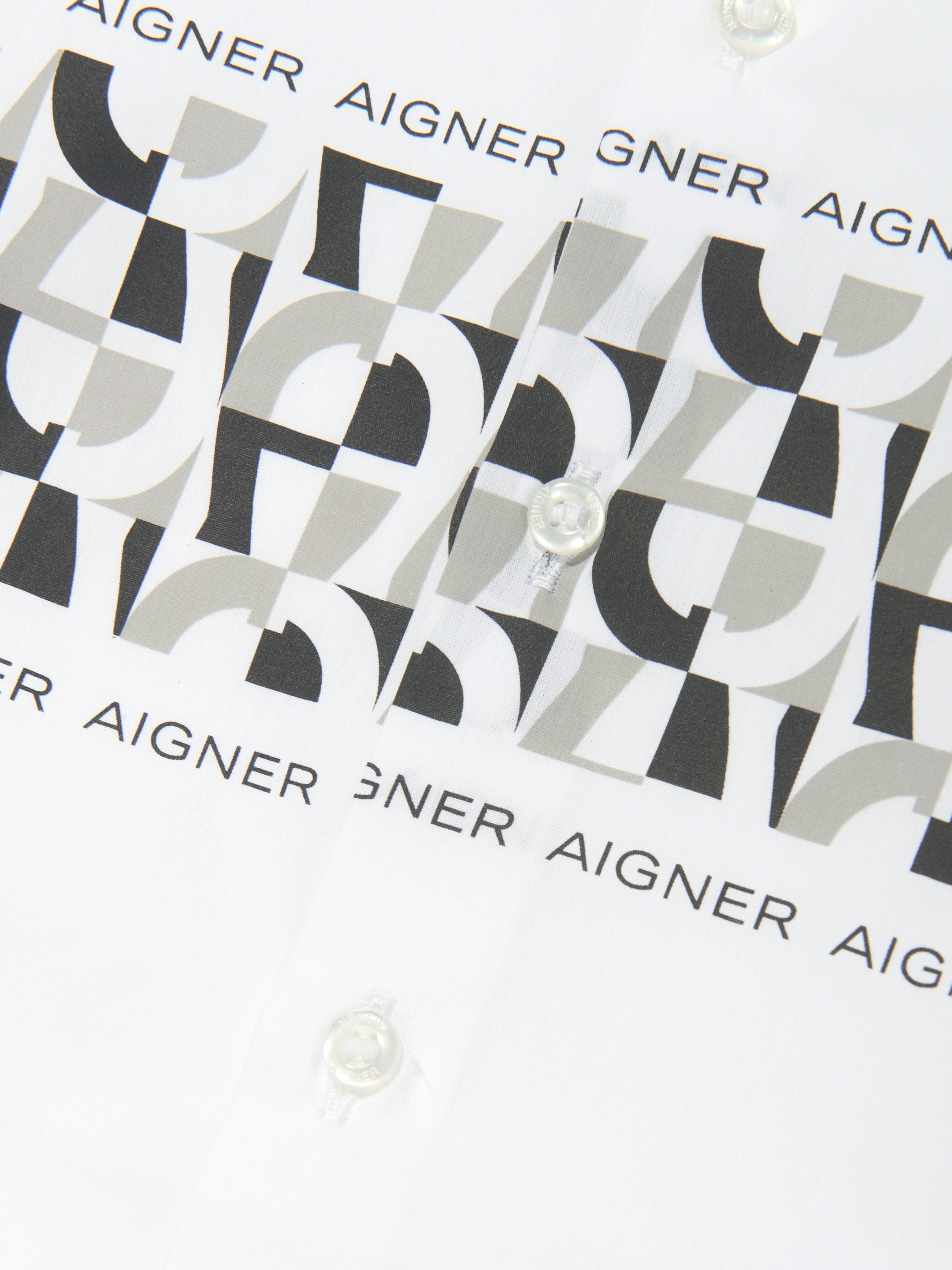 Aigner Boys Logo Print Shirt in White