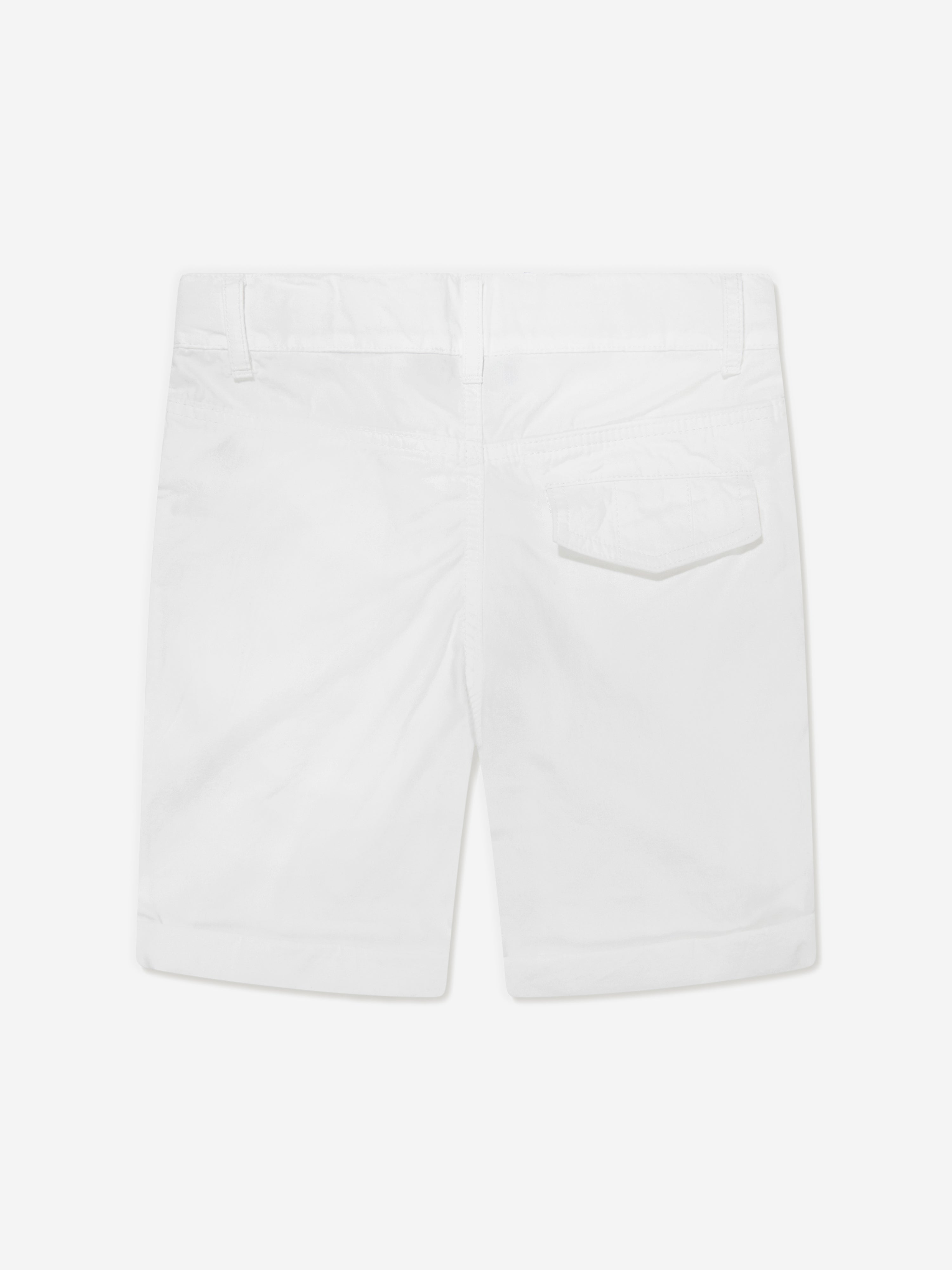 Aigner Boys Logo Badge Poplin Shorts in White