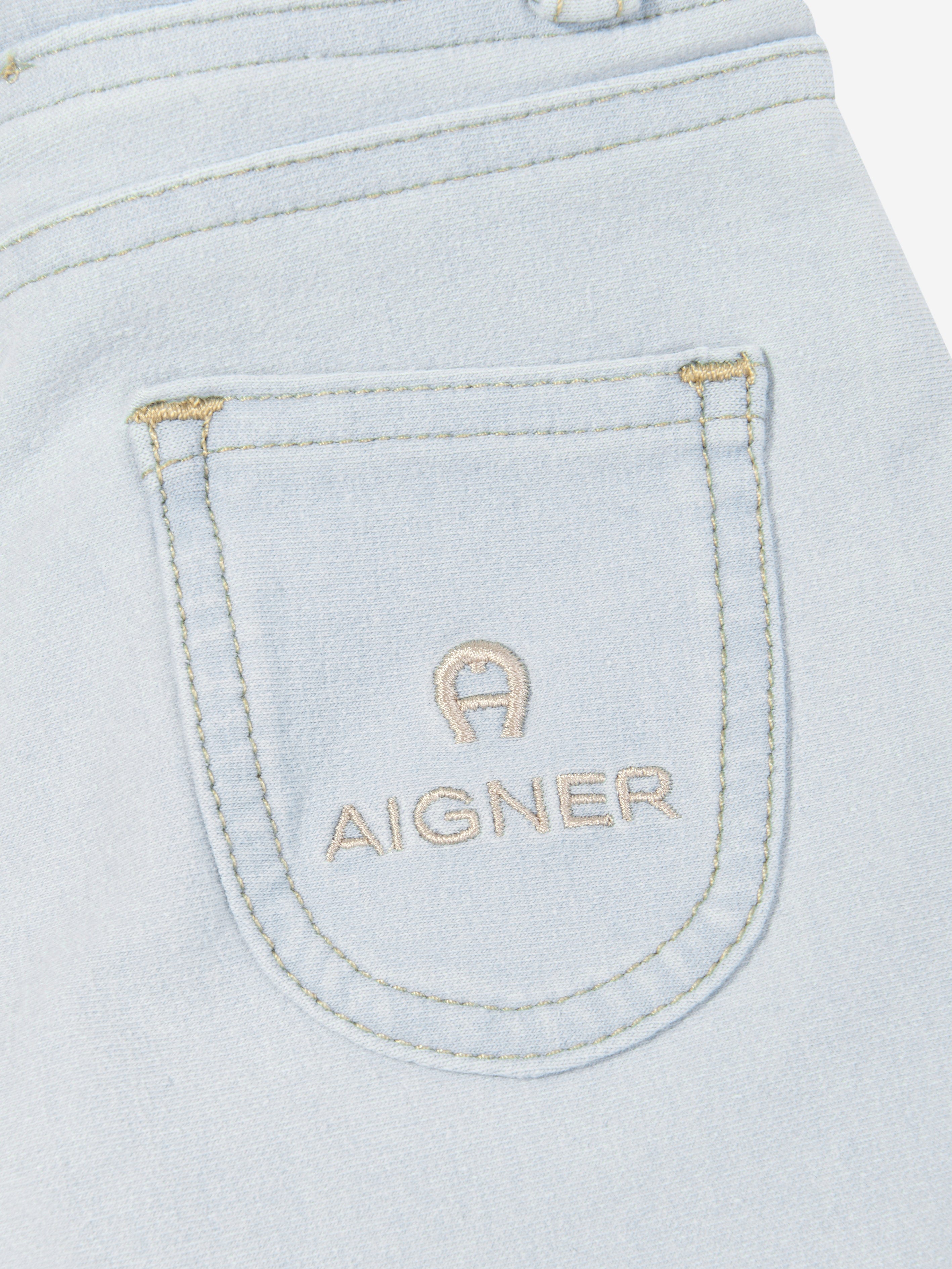 Aigner Baby Girls Sweat Denim Trousers in Blue