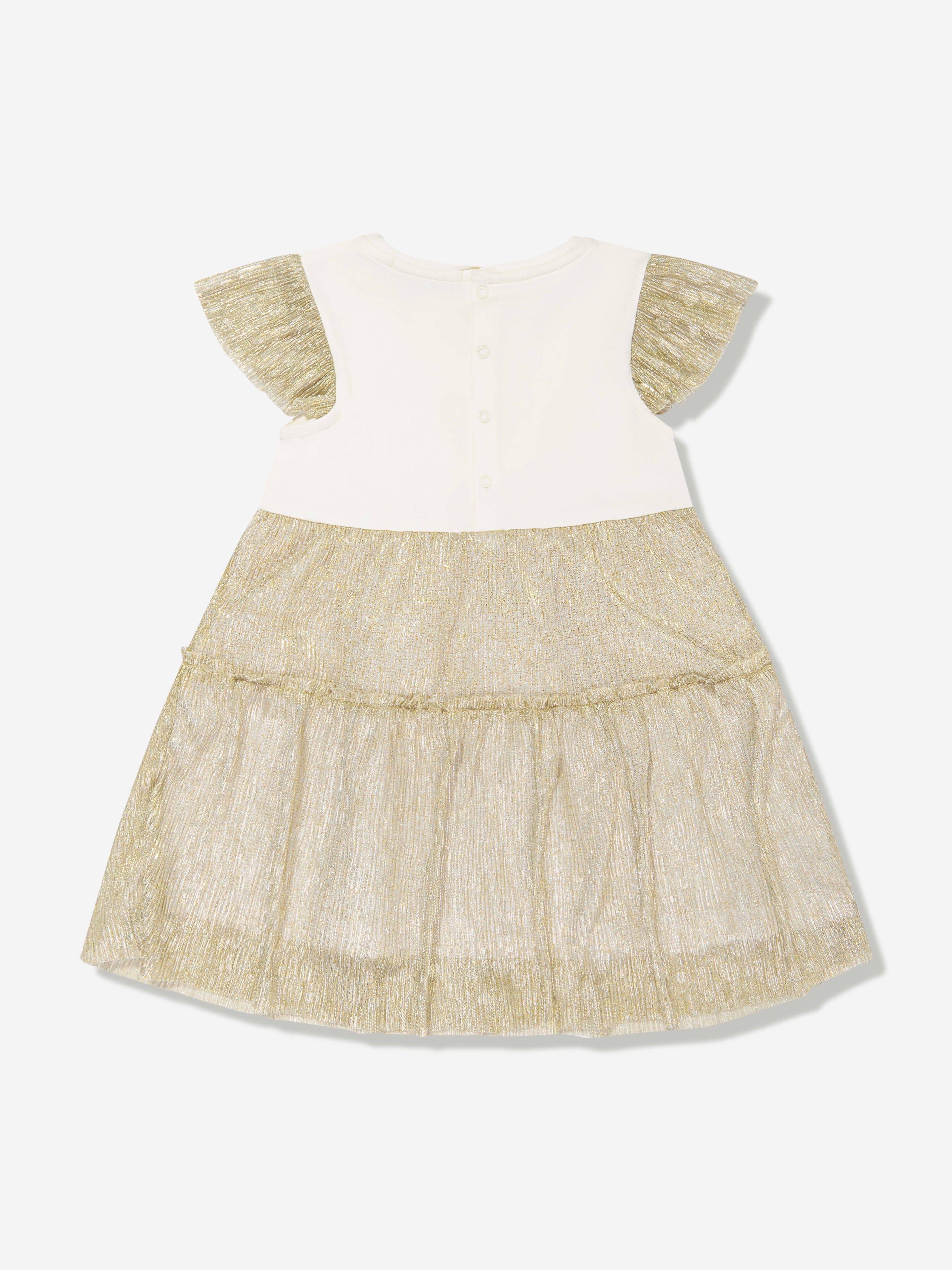 Aigner Baby Girls Tulle Logo Dress in White