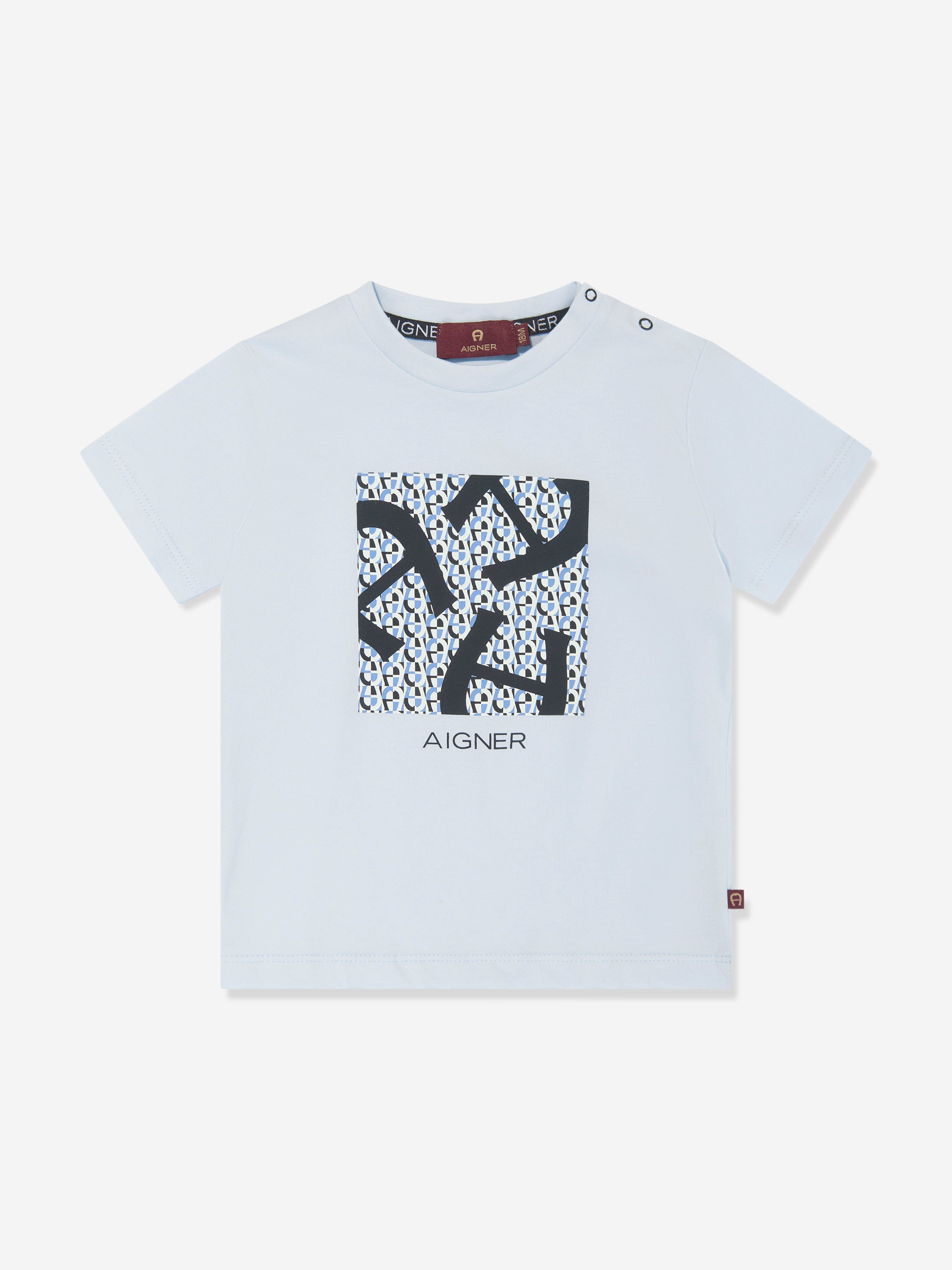 Aigner Baby Boys Logo Print T-Shirt in Blue