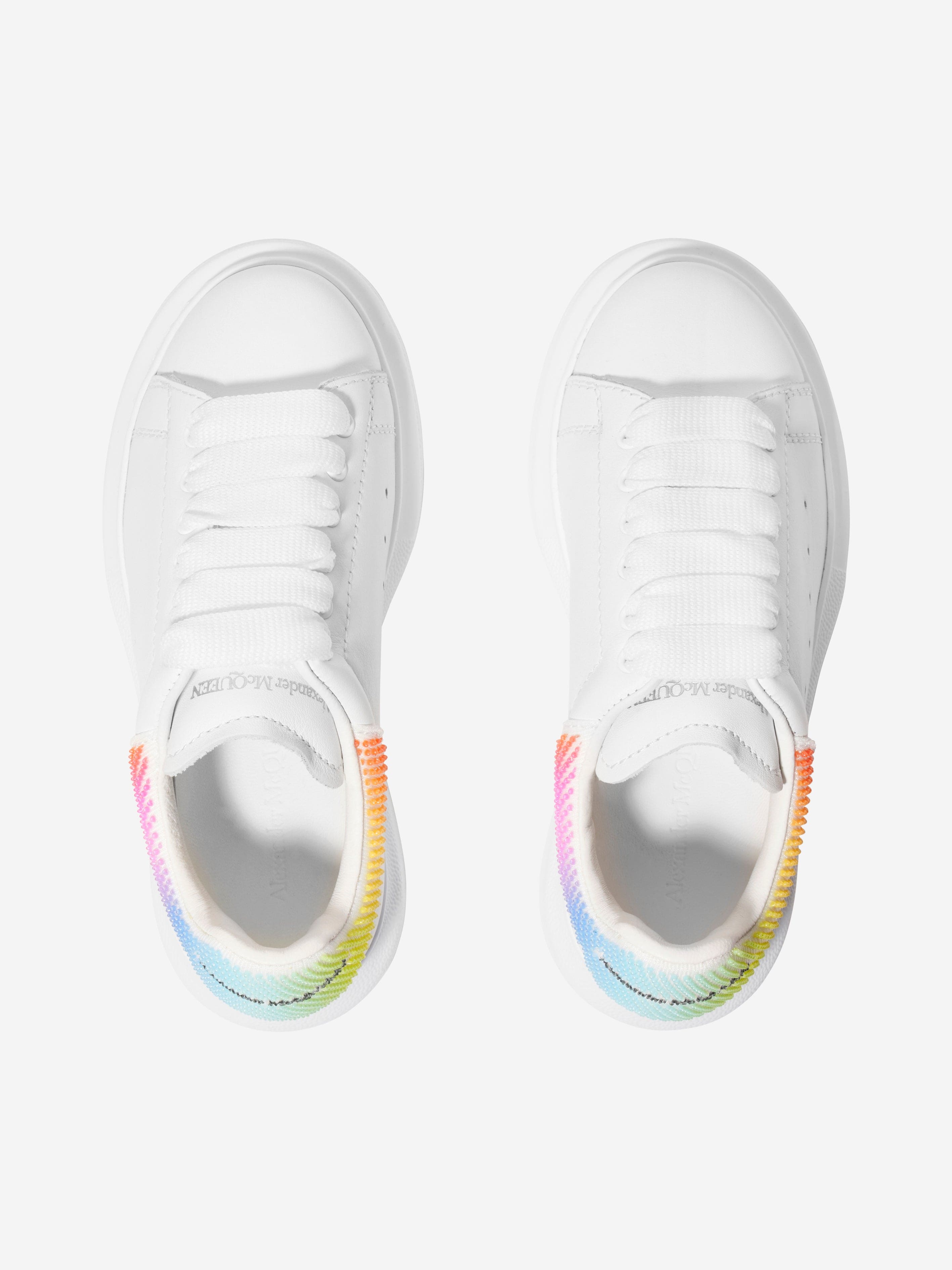 Alexander McQueen Girls Leather Pixel Rainbow Chunky Trainers