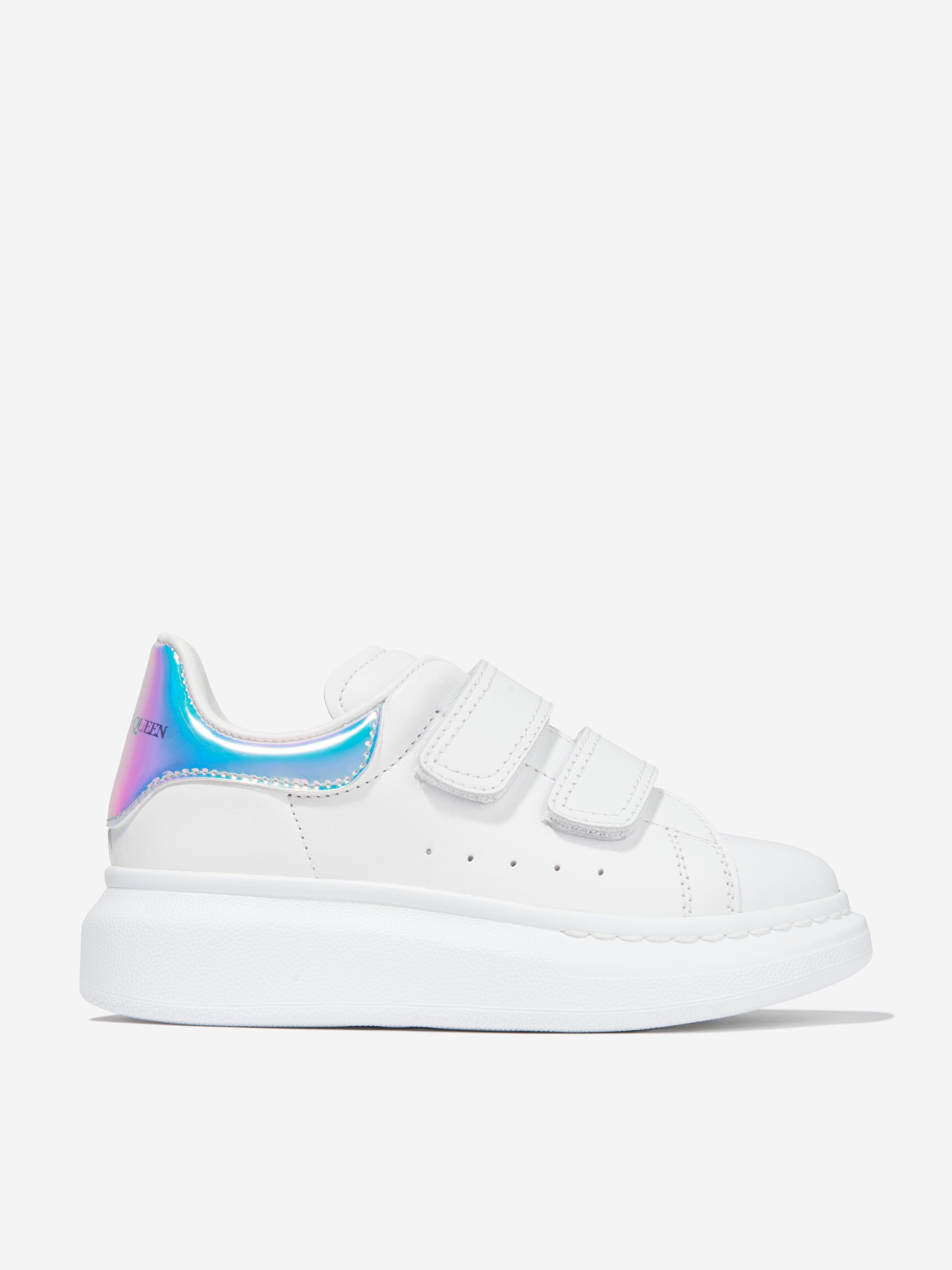 Alexander McQueen Kids Leather Iridescent Velcro Trainers