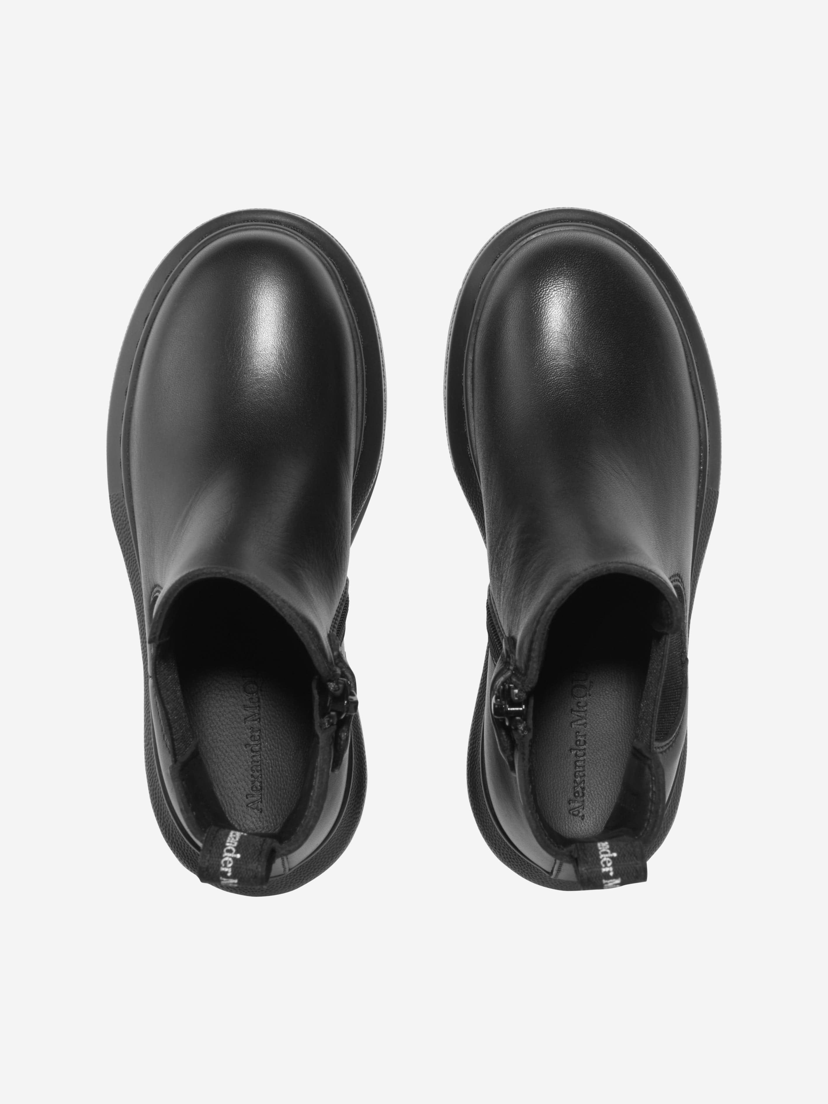 Alexander McQueen Kids Leather Chunky Chelsea Boots