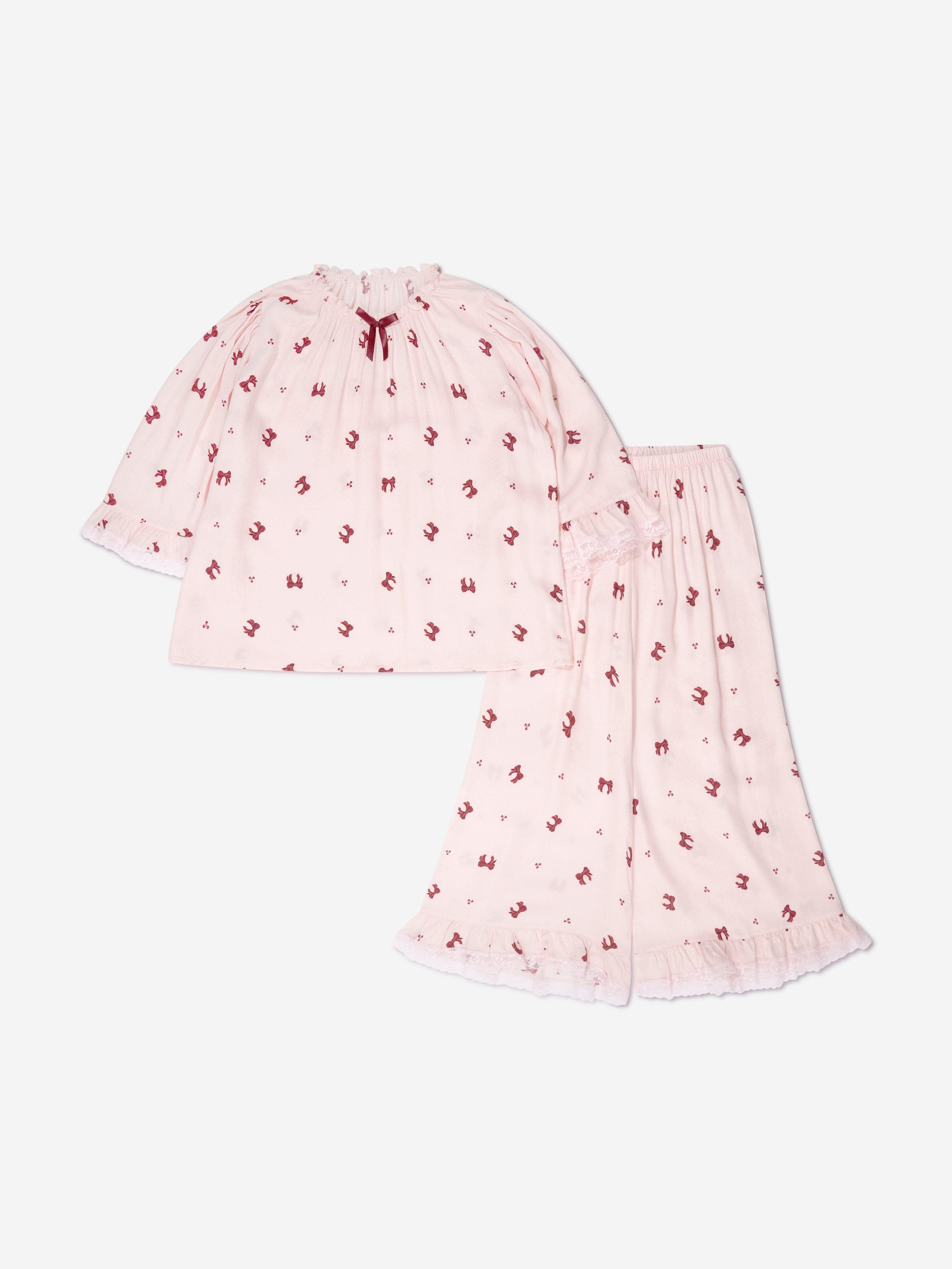 Amiki Children Girls Bow Print Melany Pyjamas